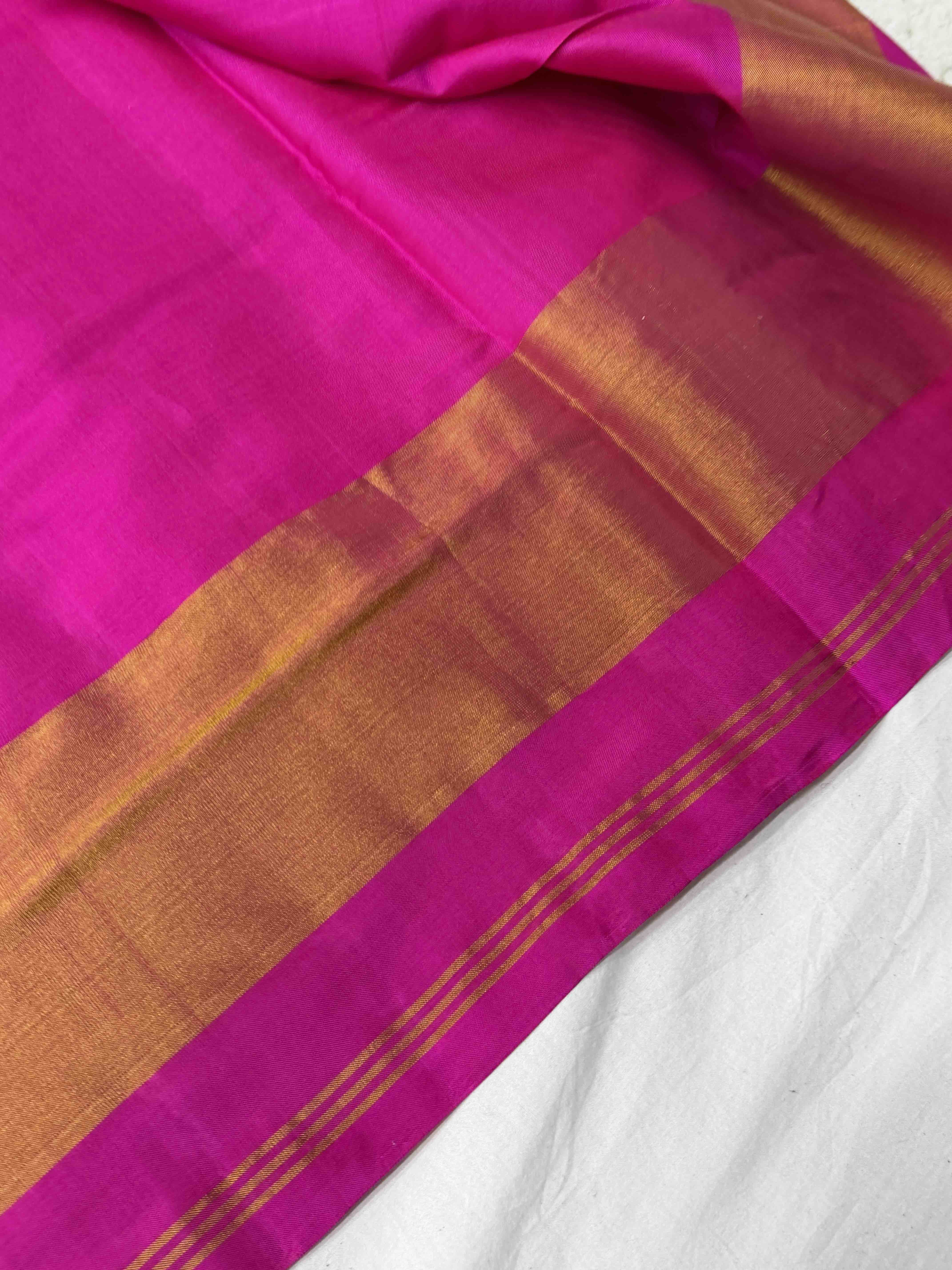 Pink Manekchawk tissue border Rajkot Patola Saree