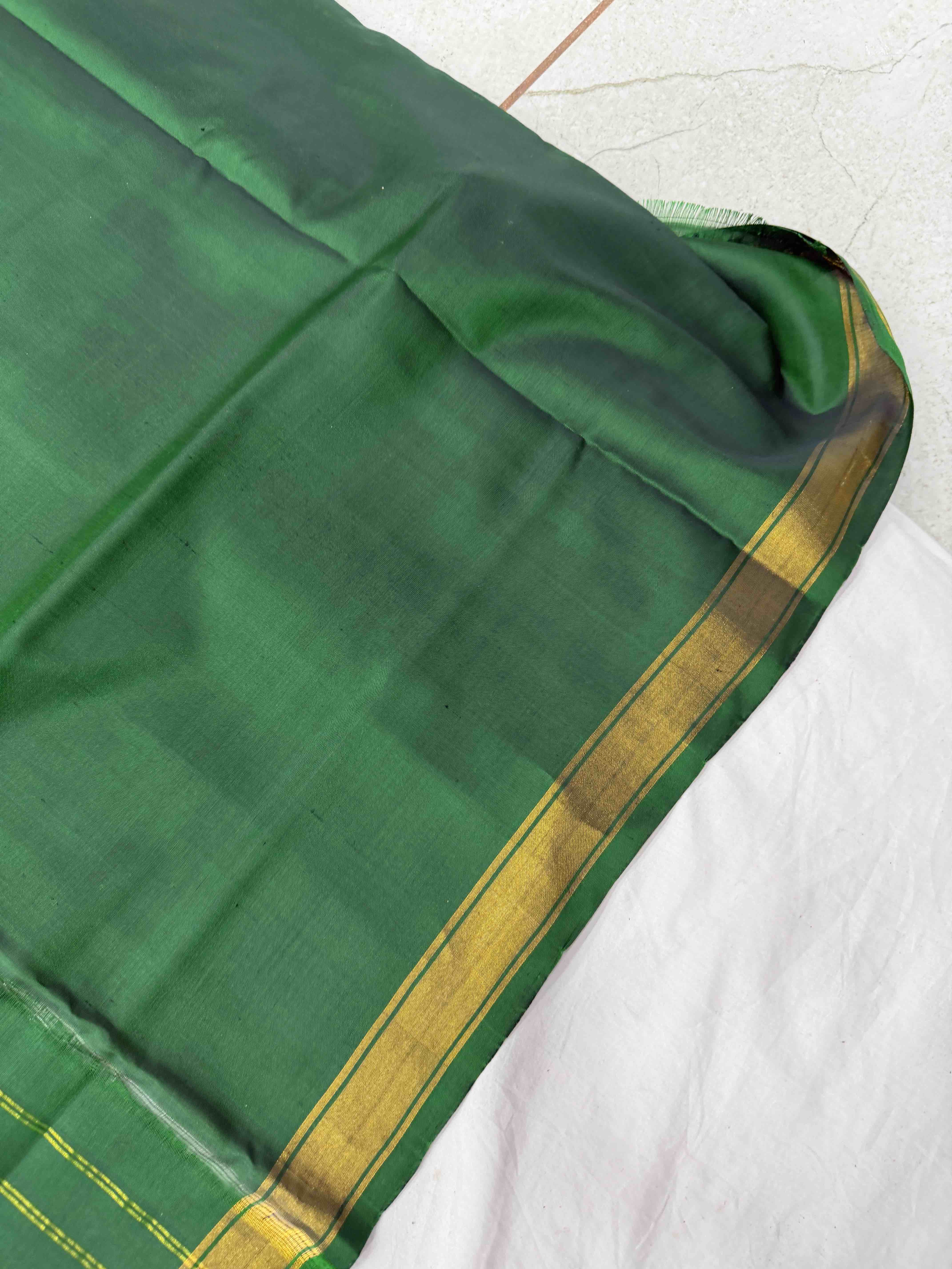 Green Panchanda small border Rajkoti Patola saree