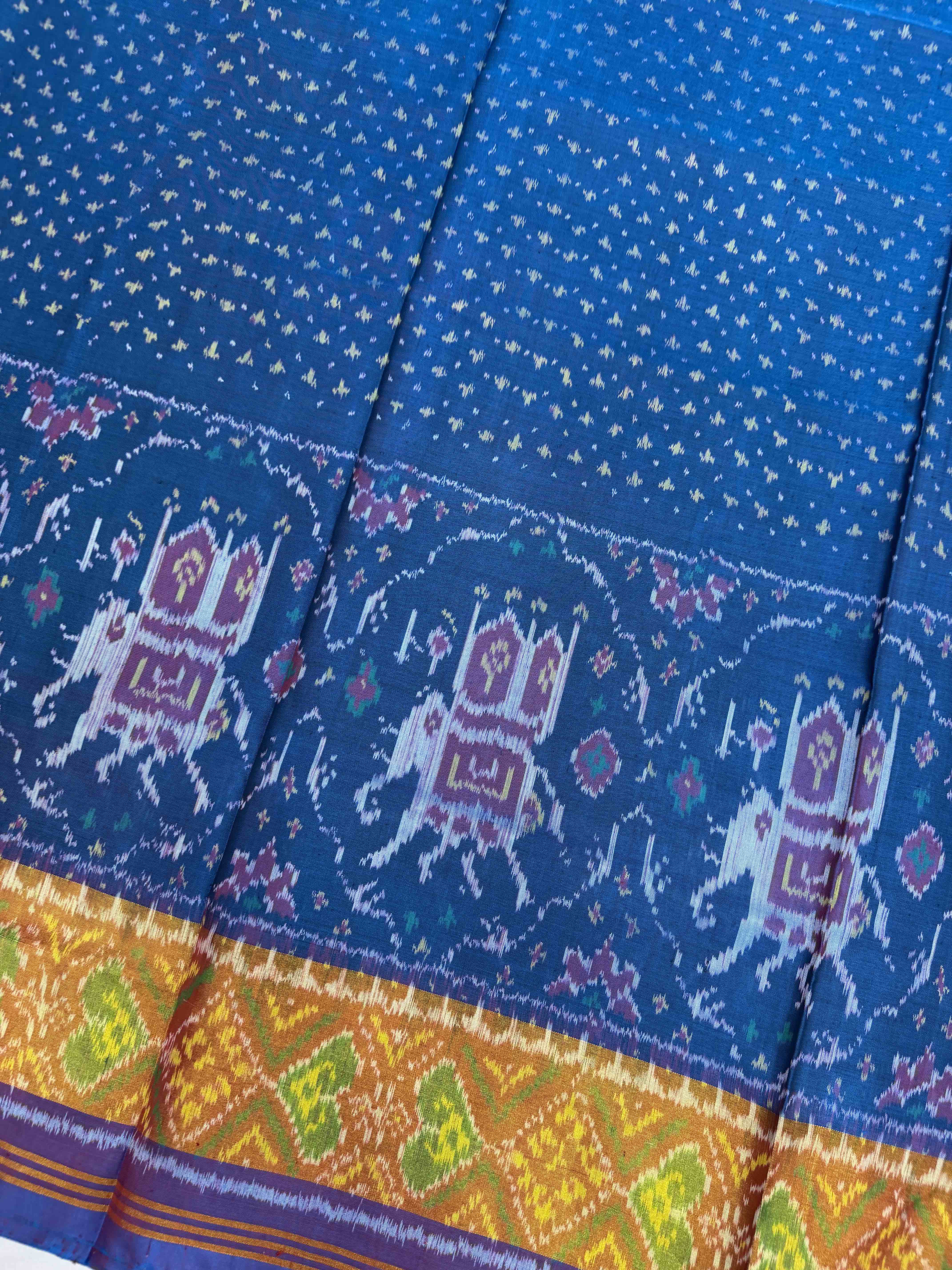 Light purple & light blue Skirt border Rajkot Patola