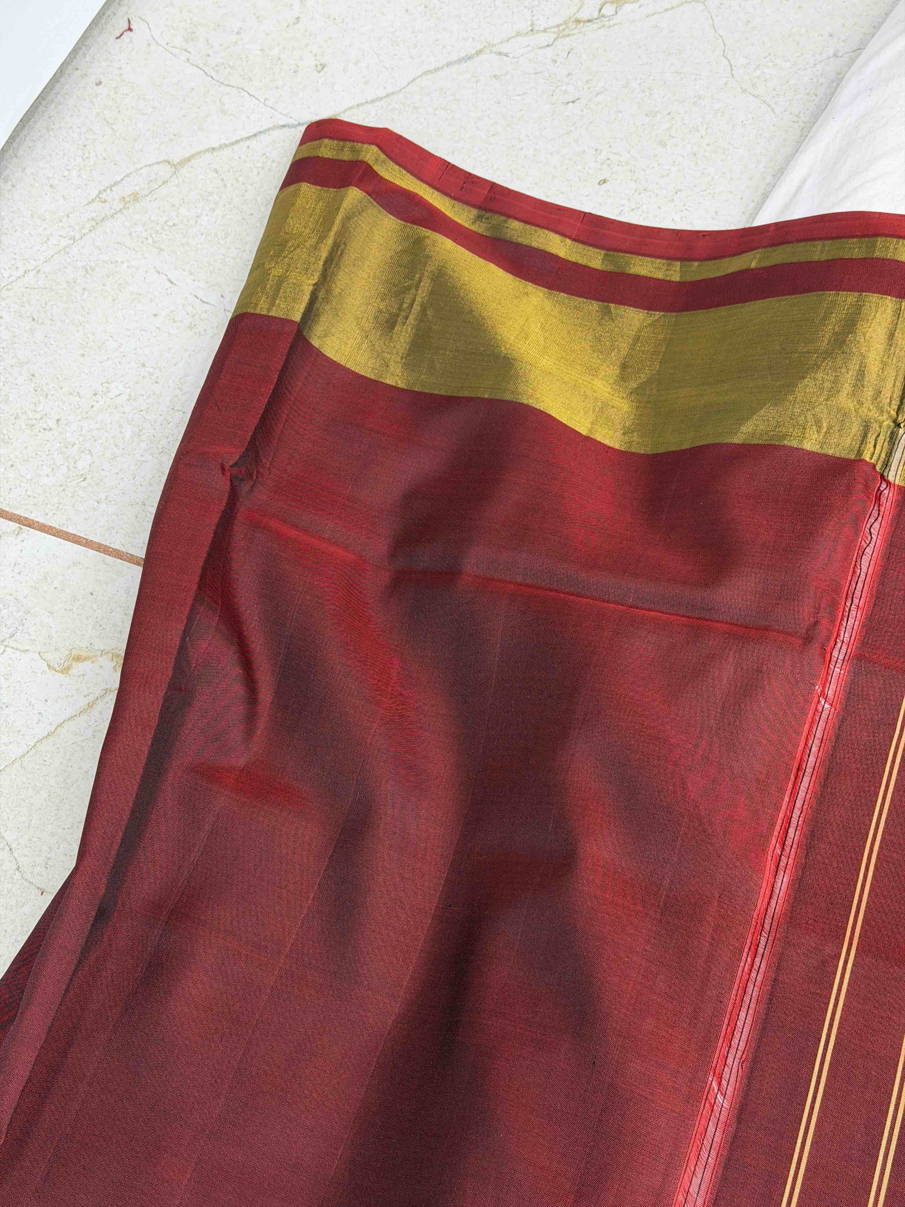 Coffee maroon Narikunj tissue border Rajkot Patola