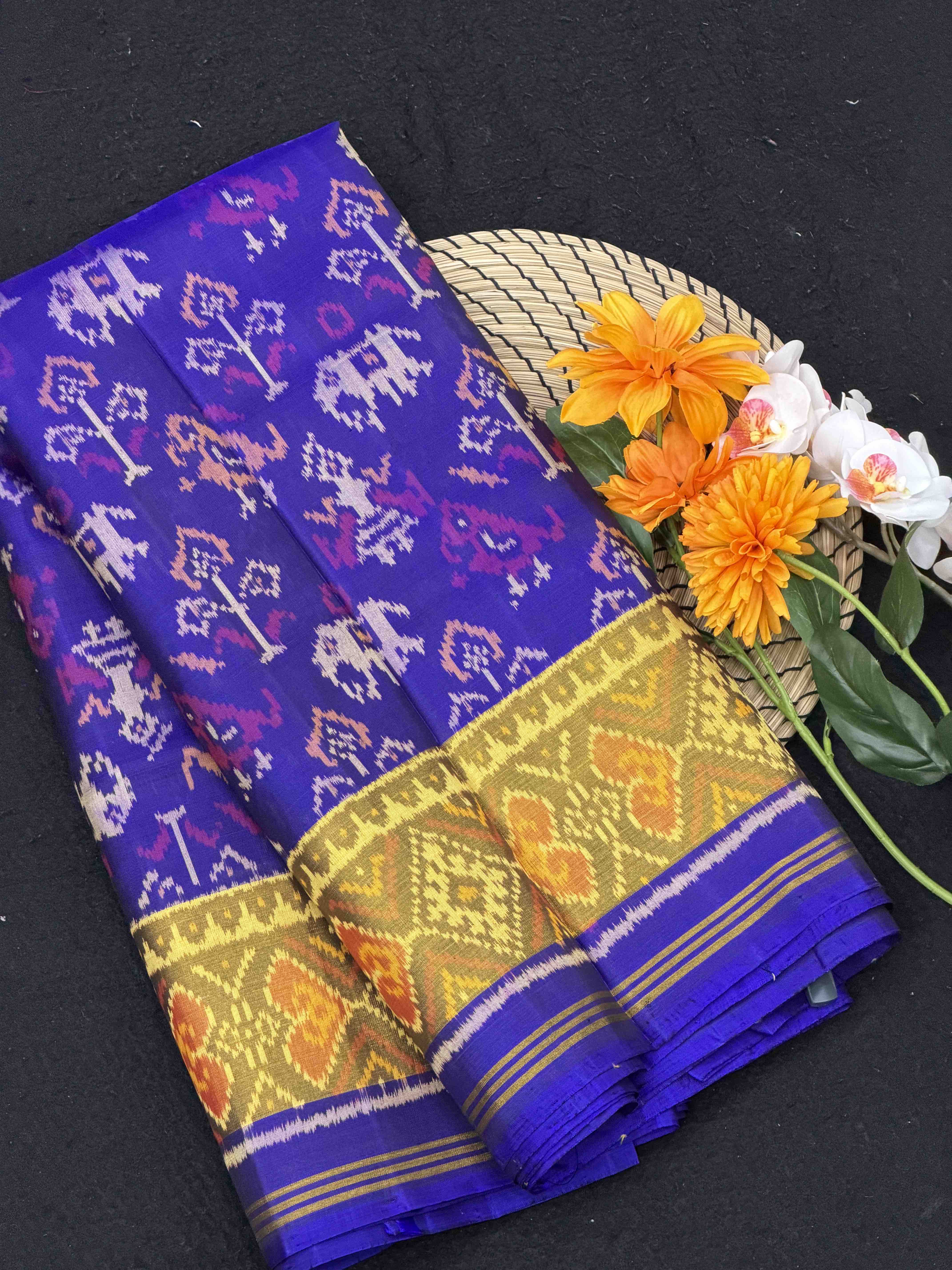 Blue Narikunj Rajkot Patola Saree