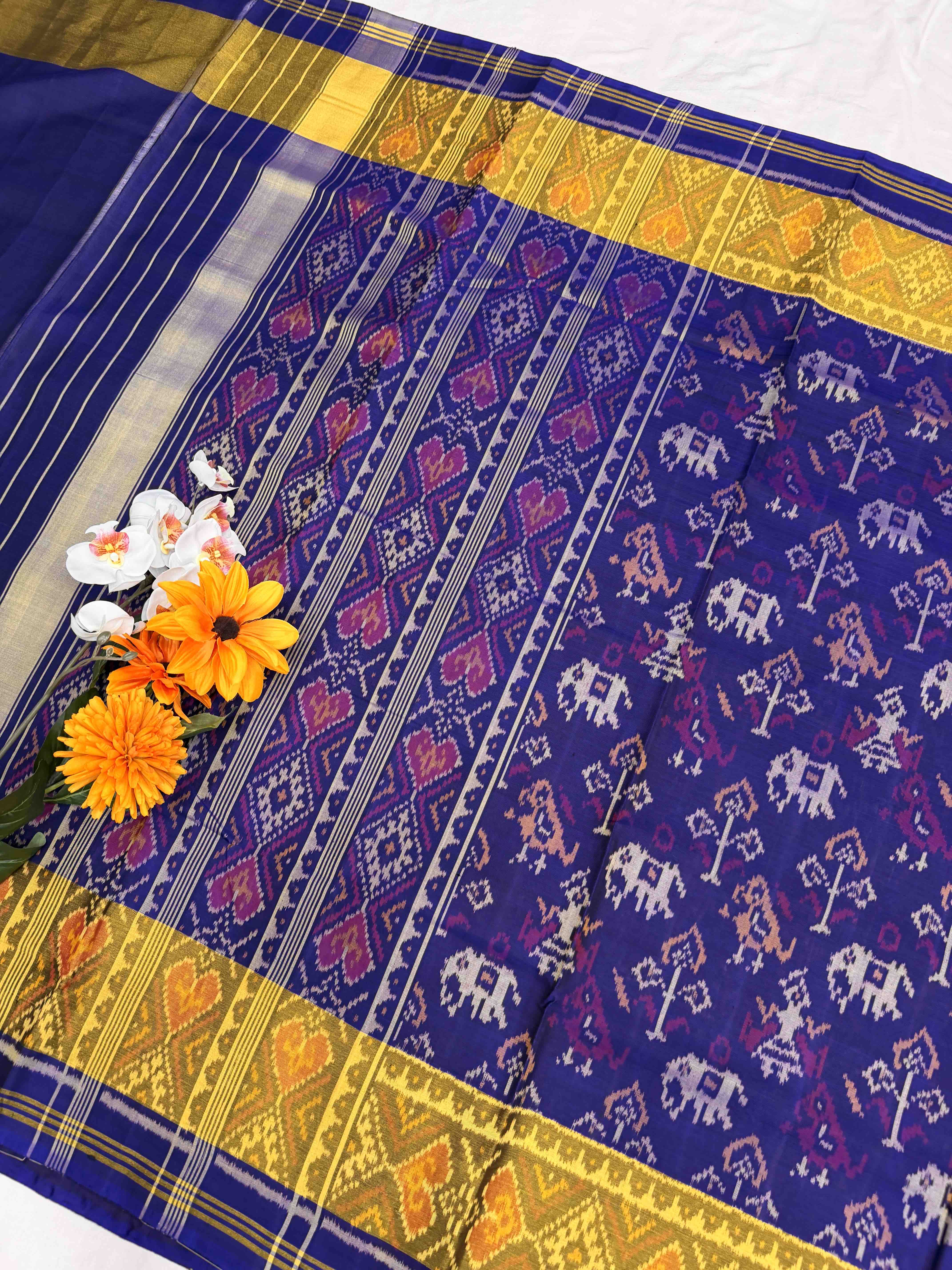 Blue Narikunj Rajkot Patola Saree