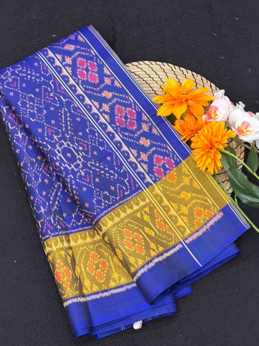 Blue manekchawk Rajkot Patola Saree