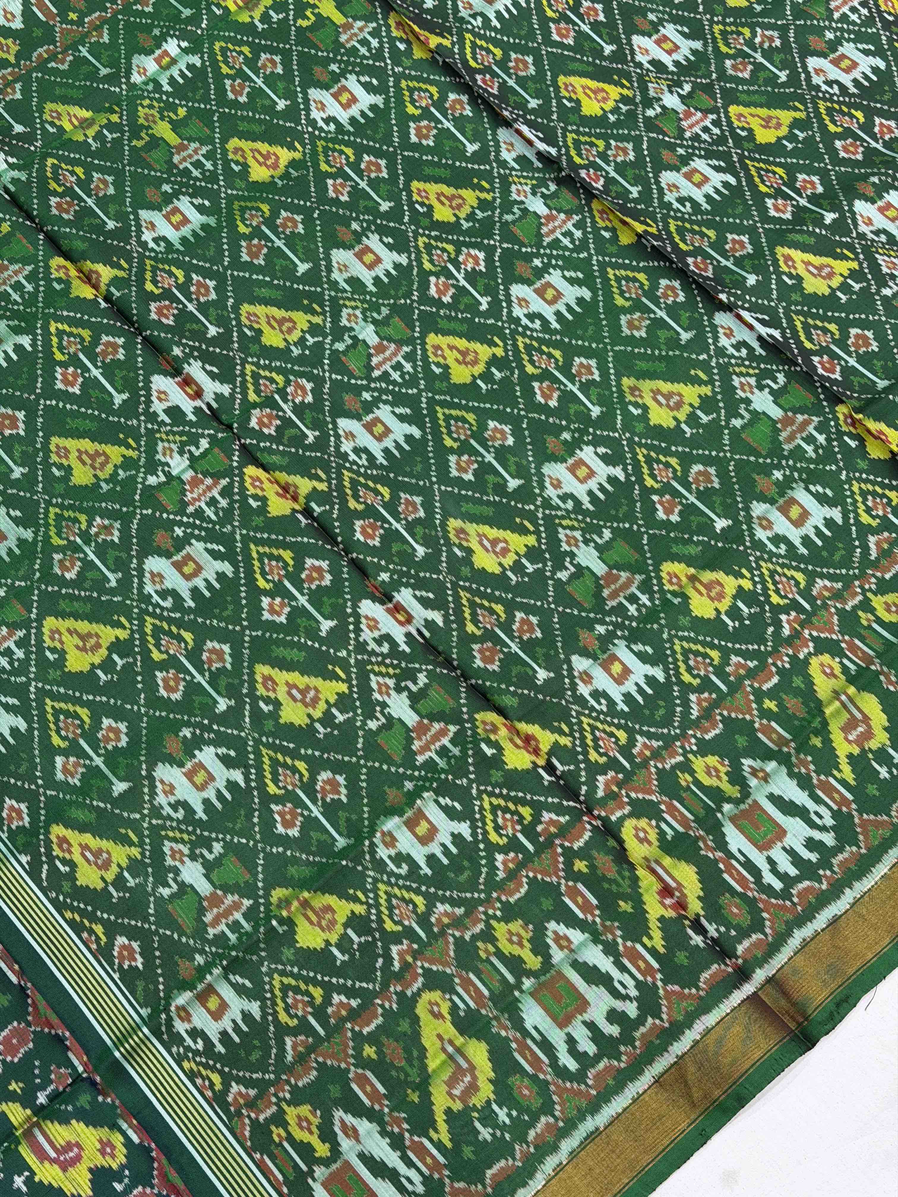 Green Narikunj Rajkoti Patola Saree