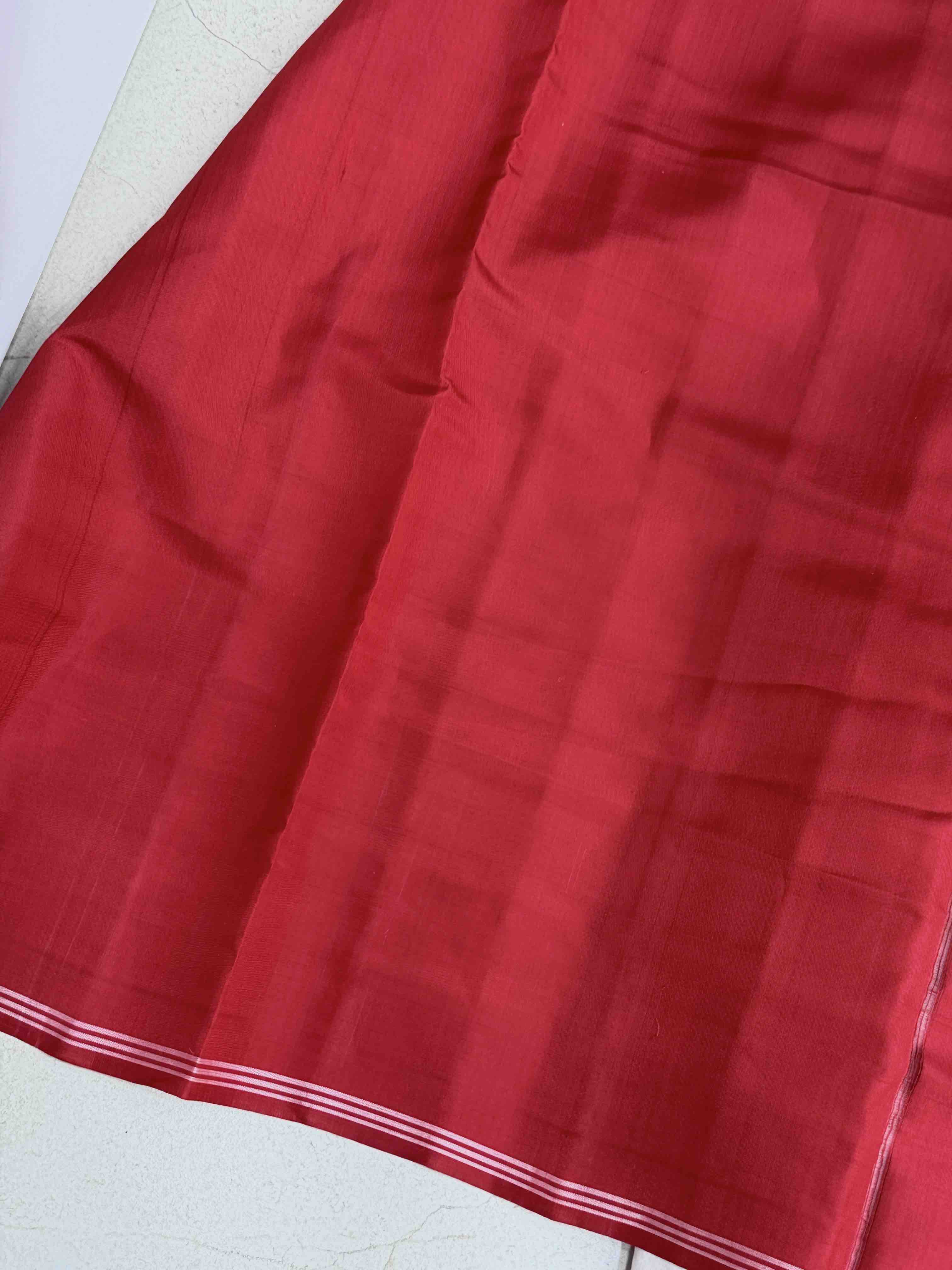 Maroon Small Narikunj Single ikat Patola Saree