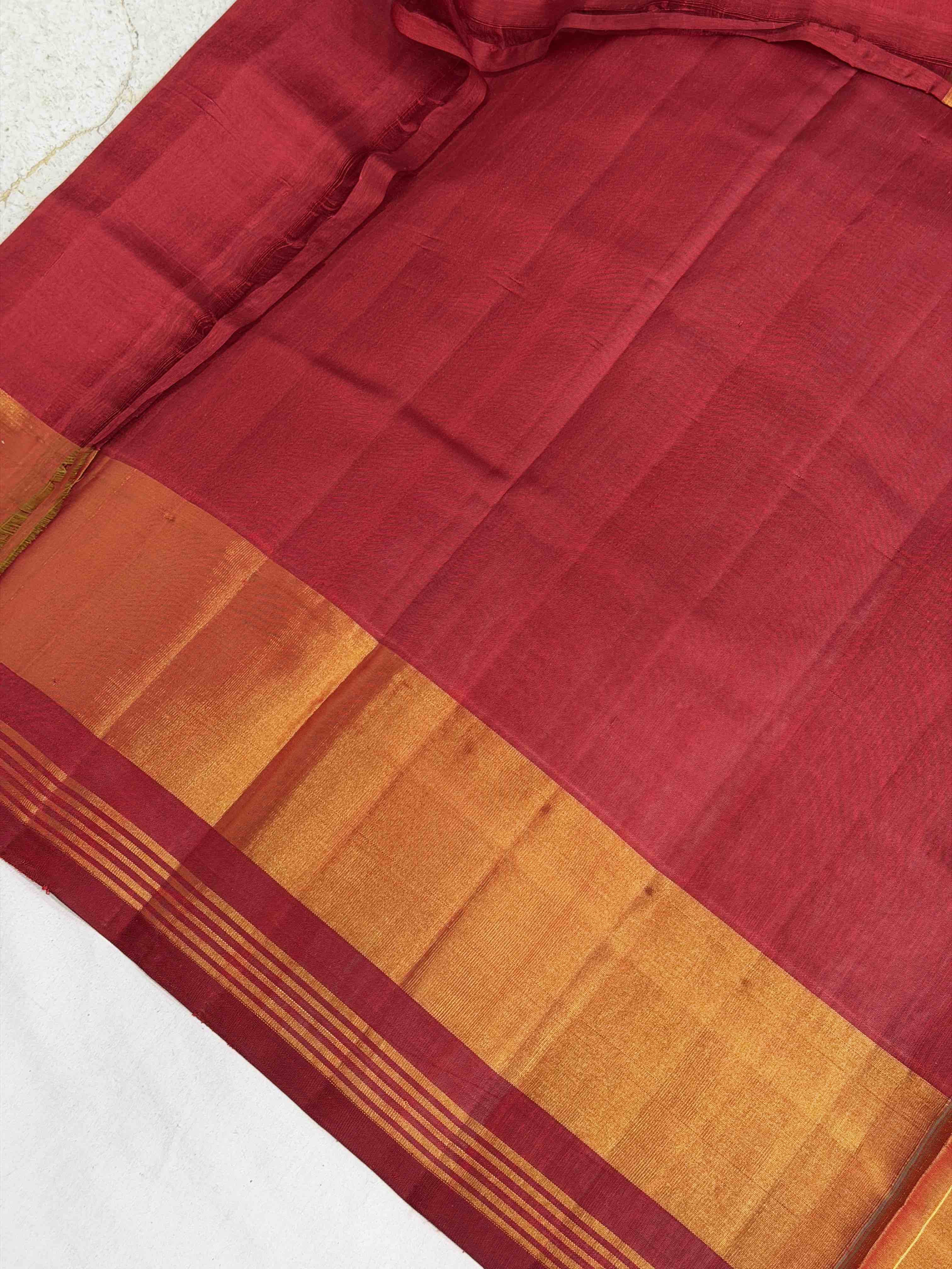 Red navaratan tissue border Patola Saree