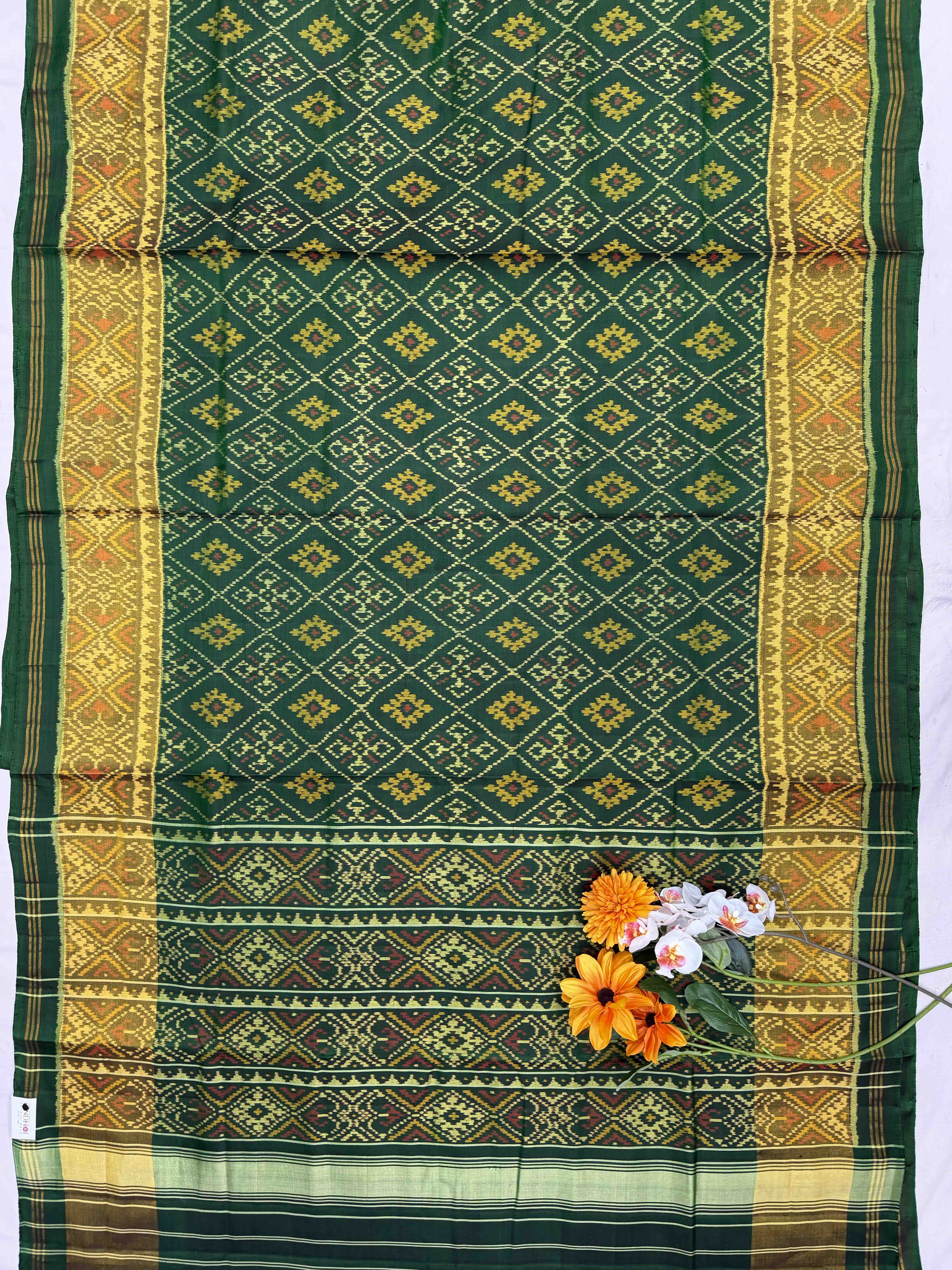 Green chandabhat Tissue border rajkot Patola
