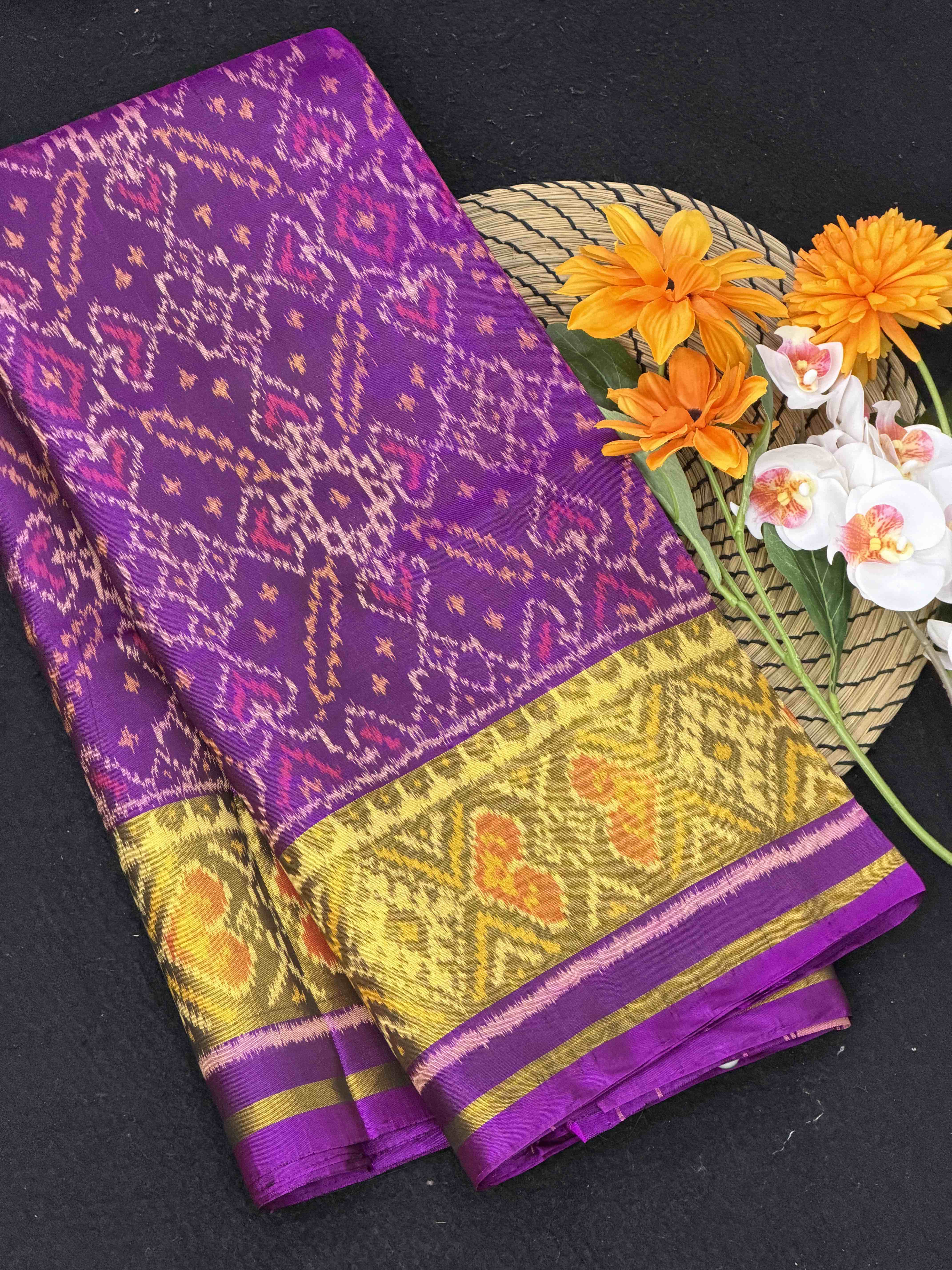 Purple manekchawk rajkot Patola Saree