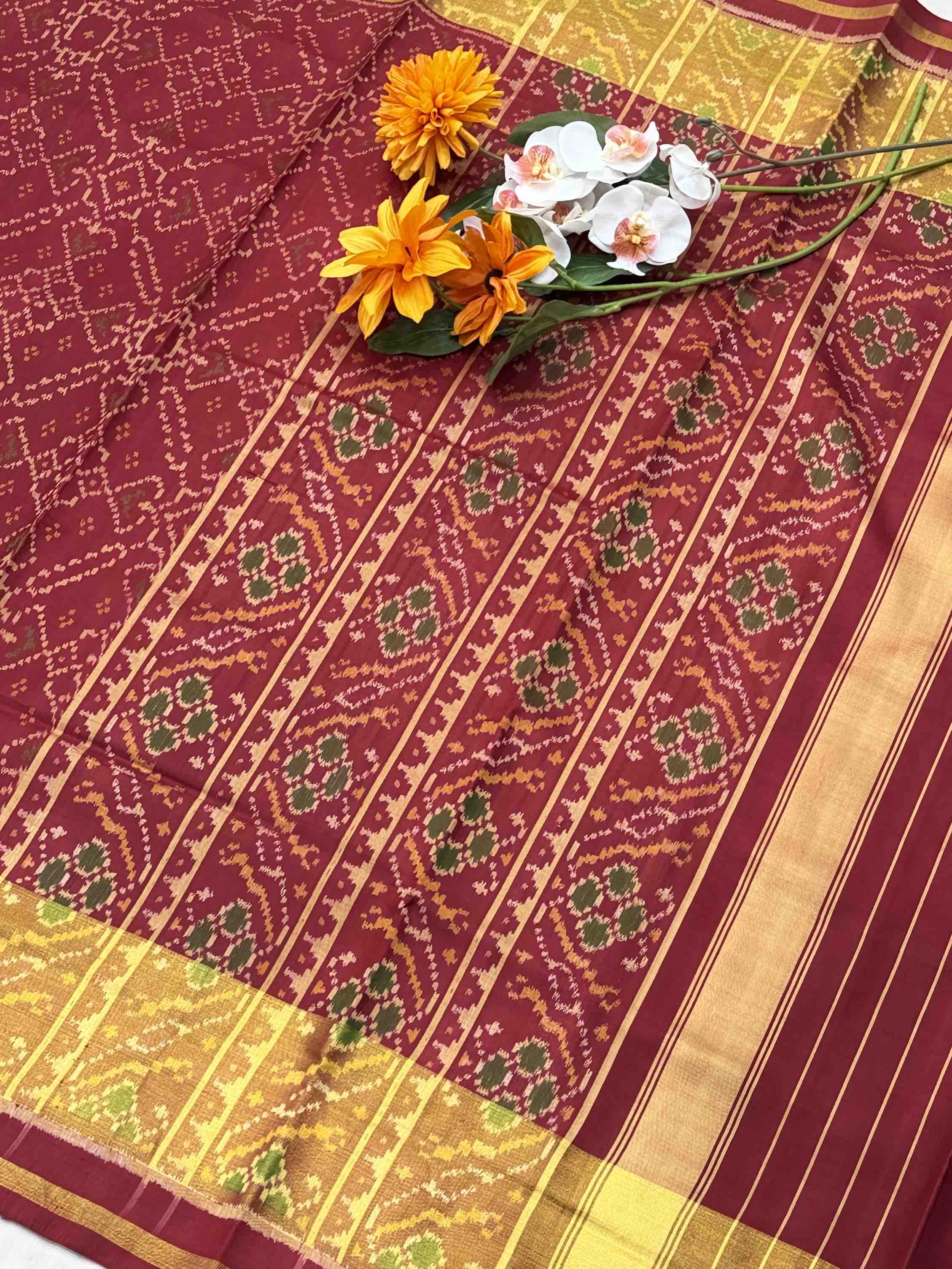 Maroon Manekchawk Rajkot Patola Saree