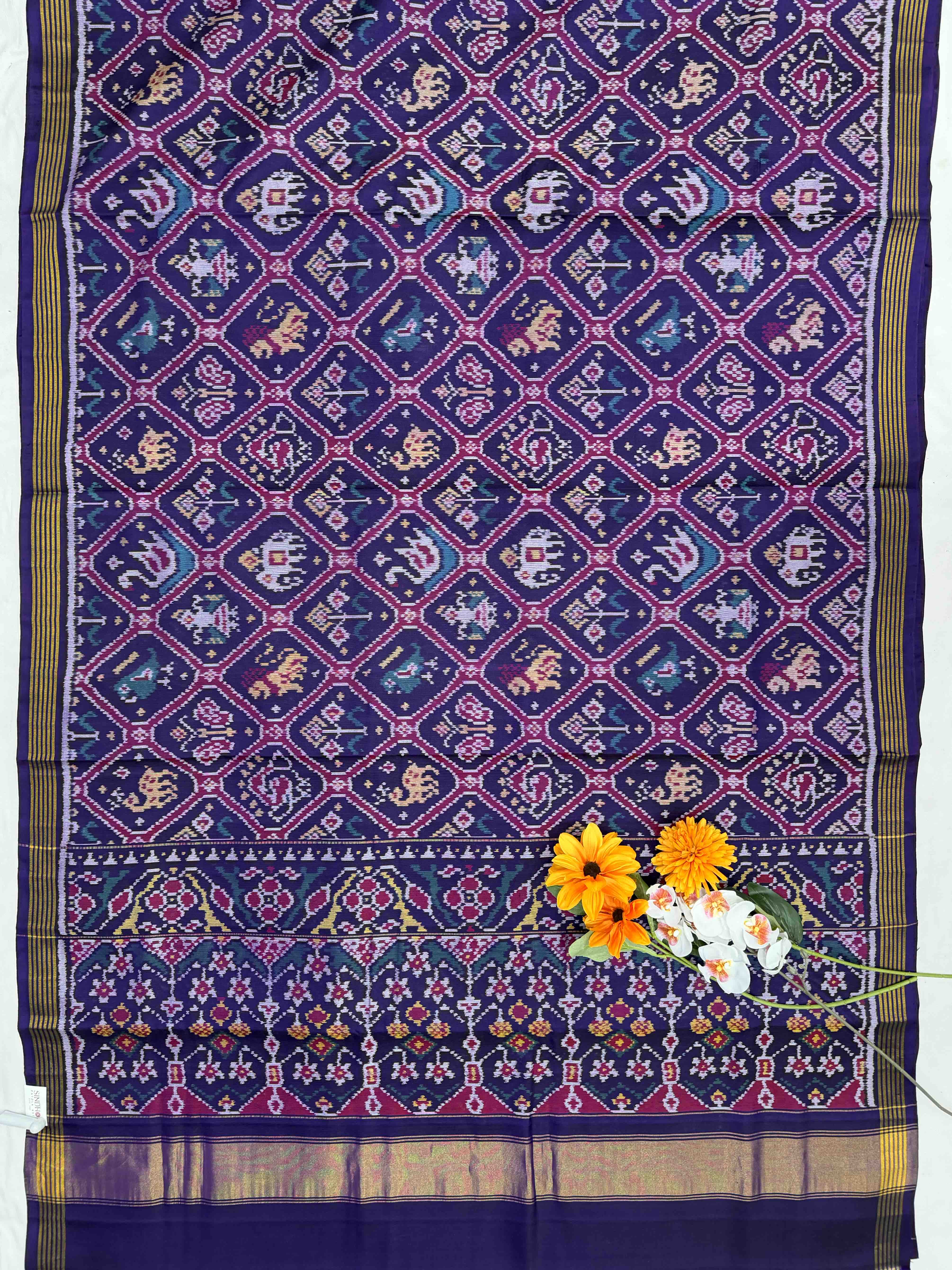 Purplish Blue Narikunj Adtala single ikat Patola