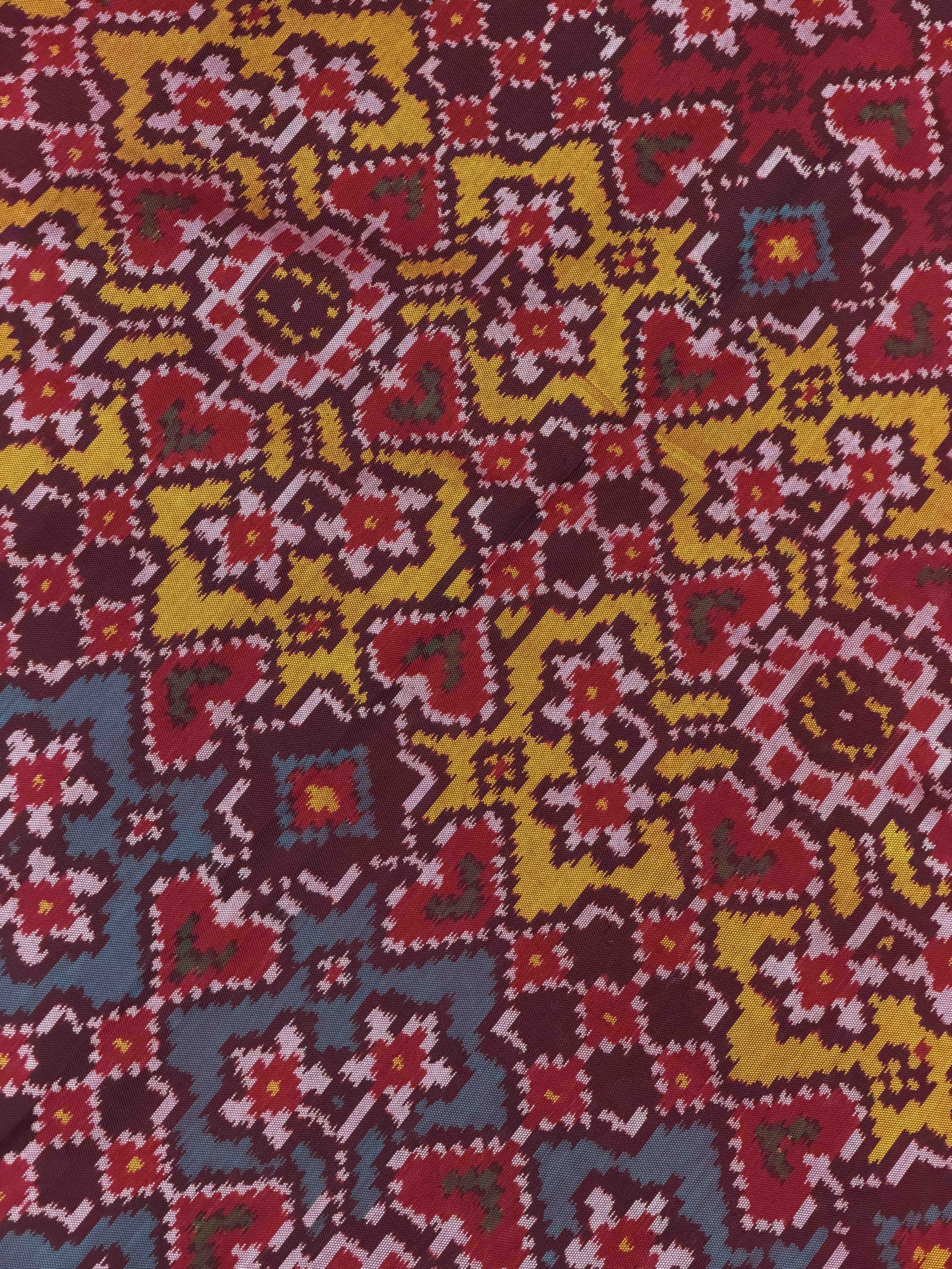Red with multi manekchawk Single ikat Patola Saree