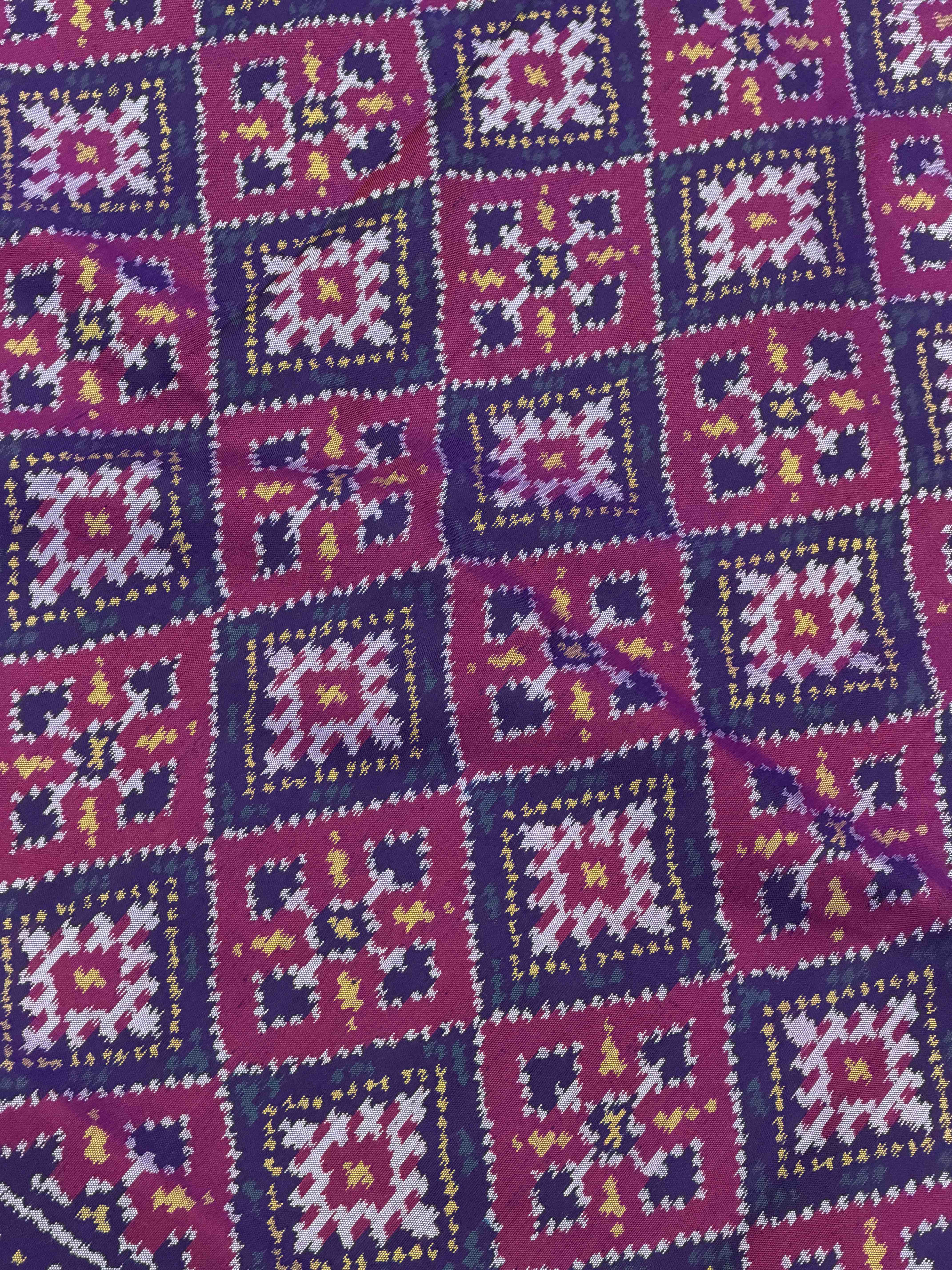 Purple pink panchanda Single Ikat Patan Patola