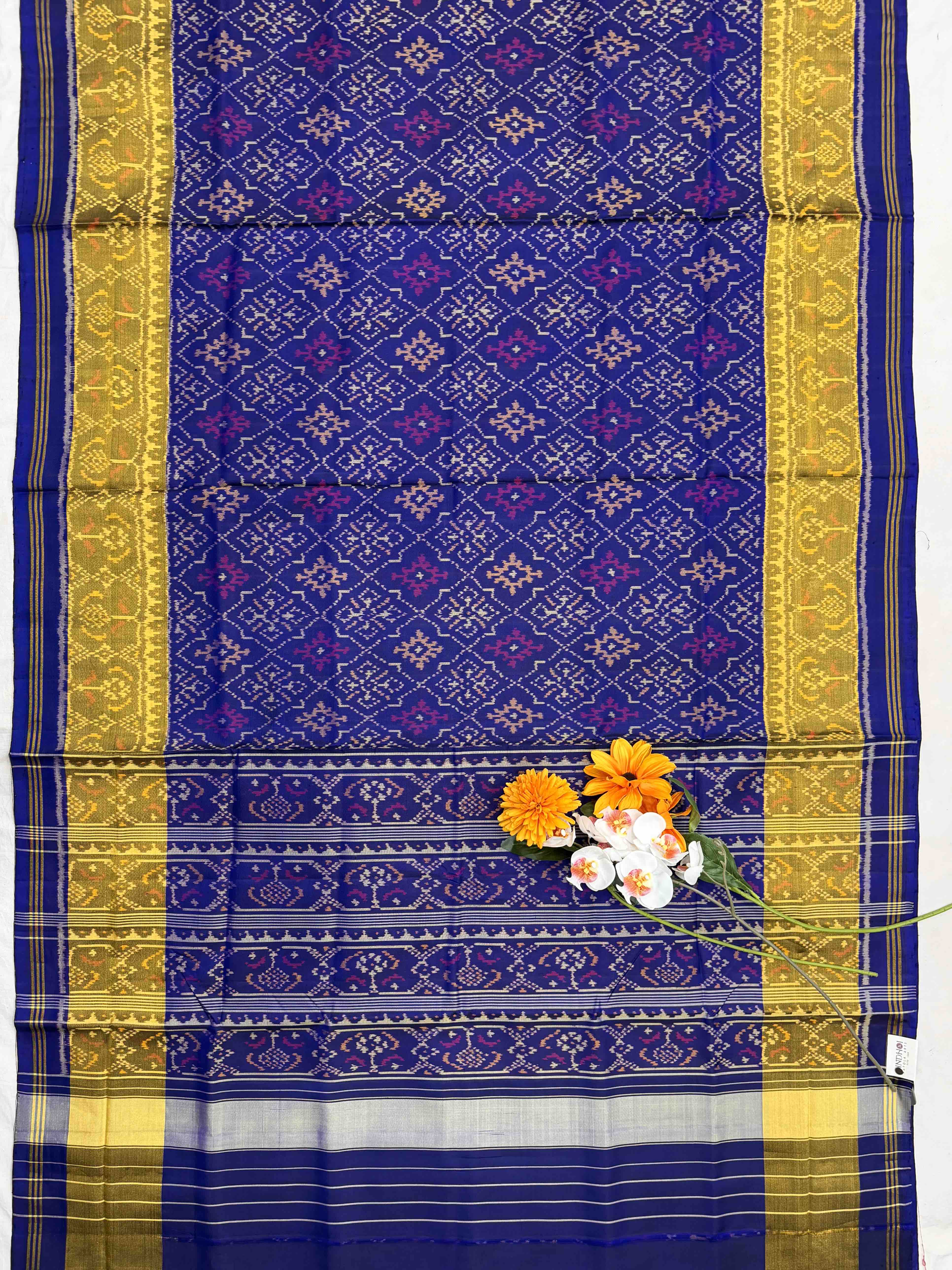 Blue chandabhat Rajkoti Patola Saree