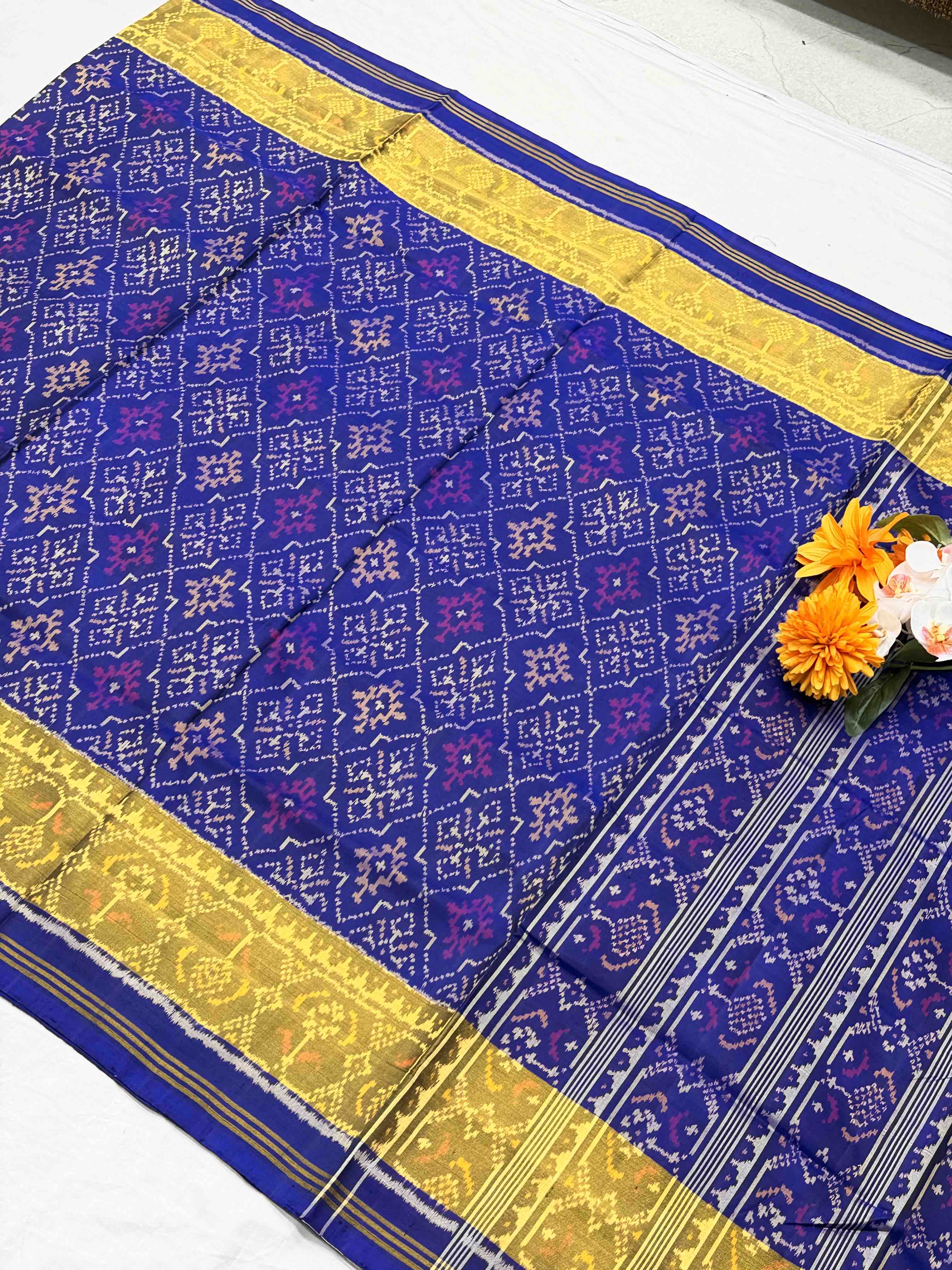 Blue chandabhat Rajkoti Patola Saree