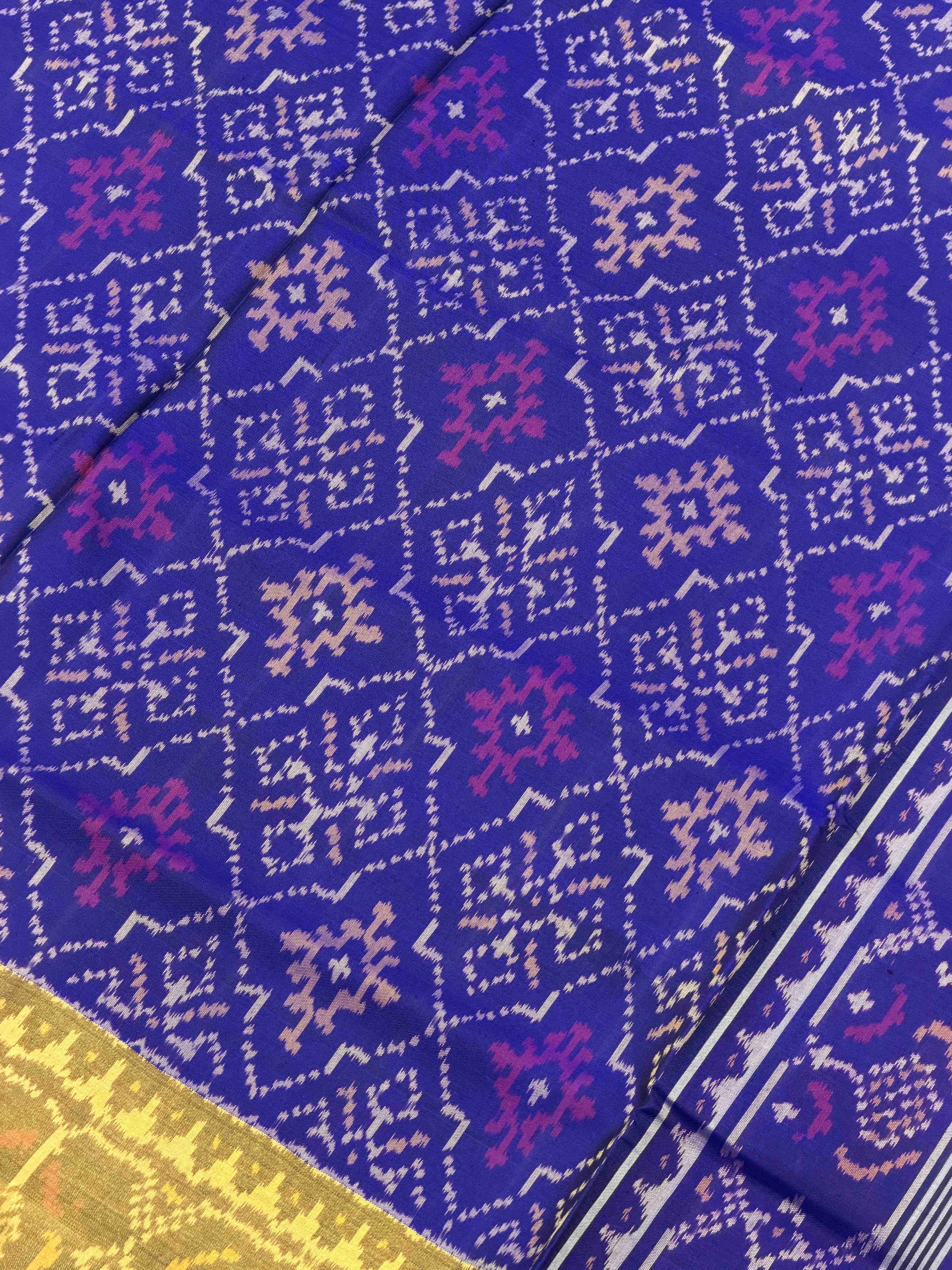 Blue chandabhat Rajkoti Patola Saree