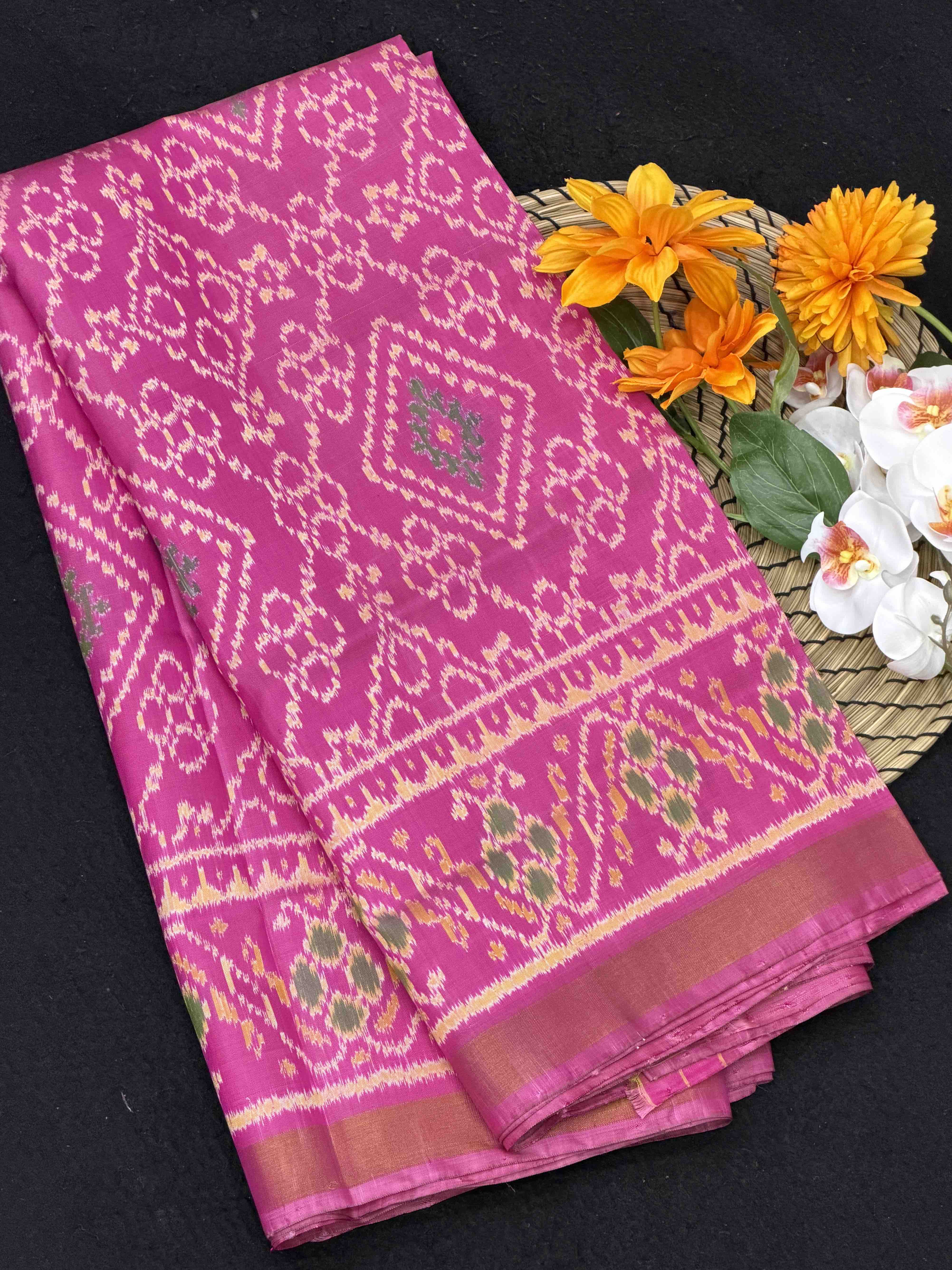 Light Pink bandhani design Rajkot Patola Saree