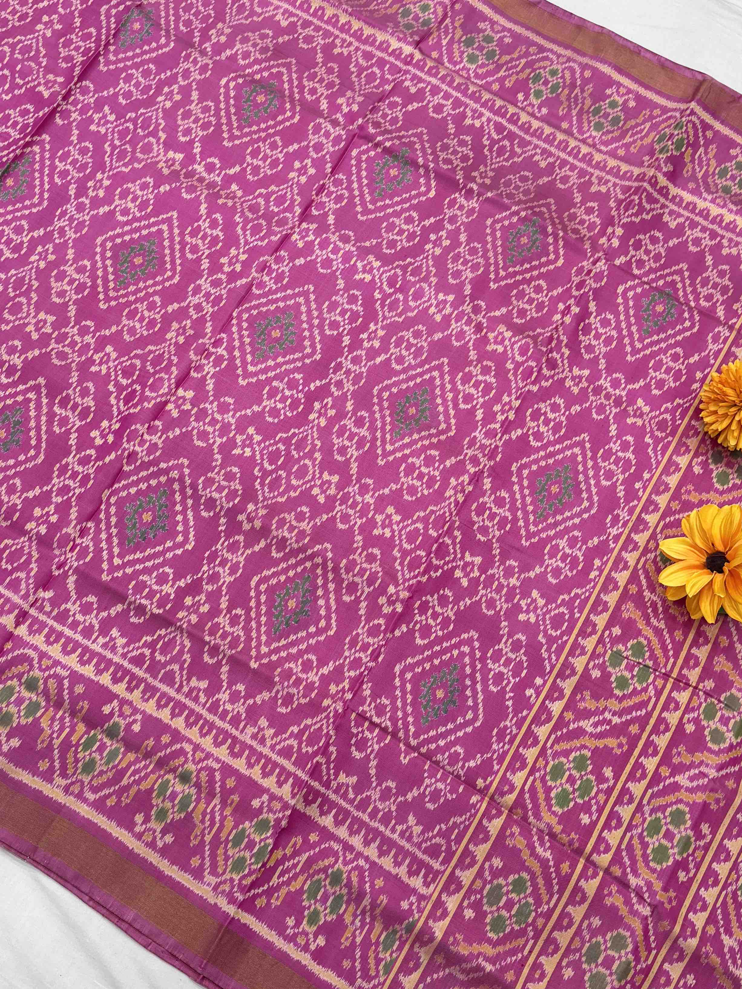 Light Pink bandhani design Rajkot Patola Saree