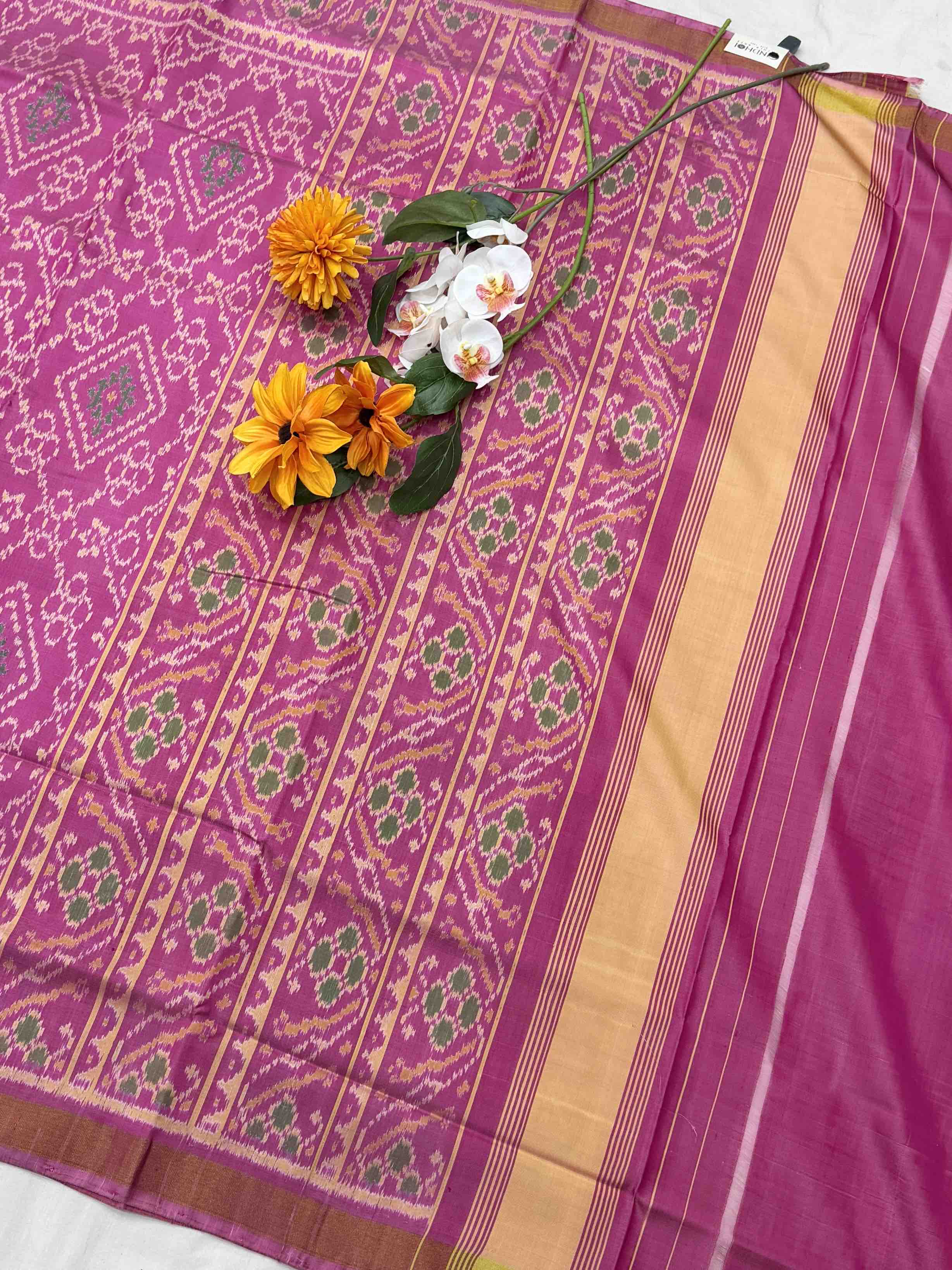 Light Pink bandhani design Rajkot Patola Saree