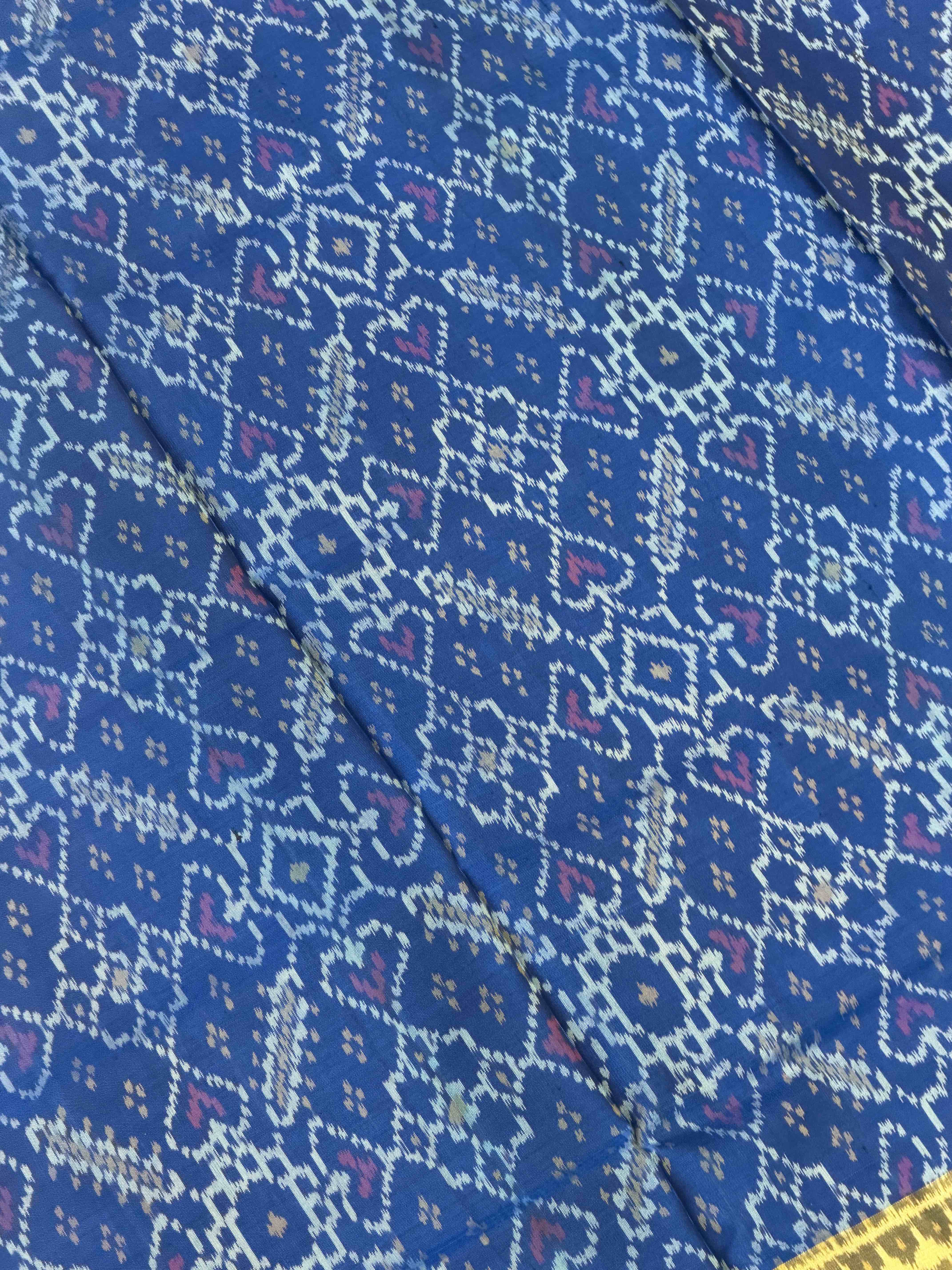 Teal blue Manekchawk Rajkot Patola Saree