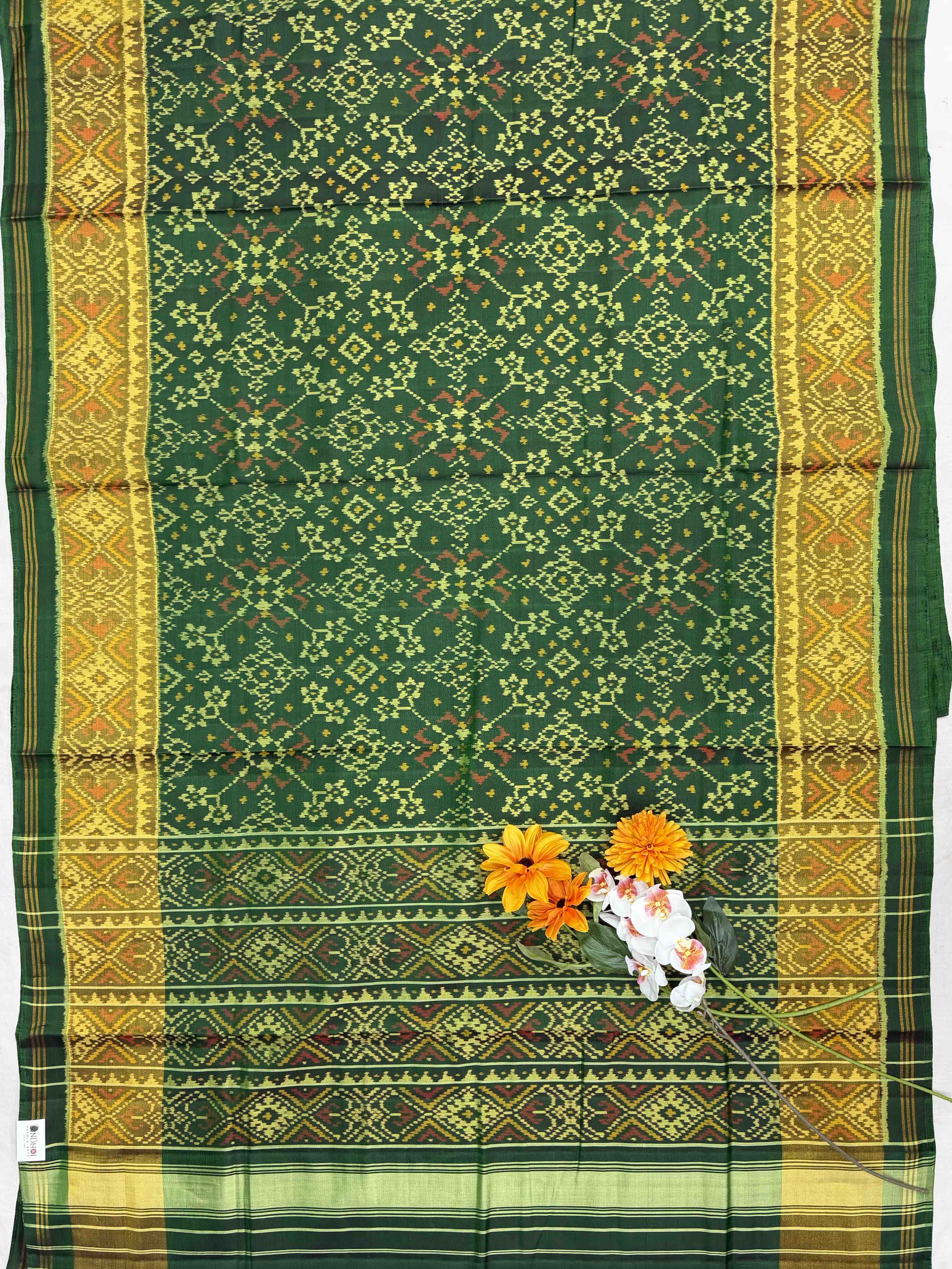 Green Tissue Border Rajkot Patola Saree