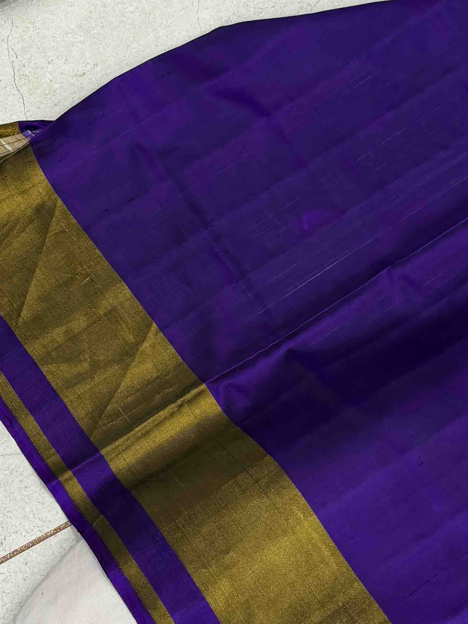 Purple narikunj patola saree in tissue border