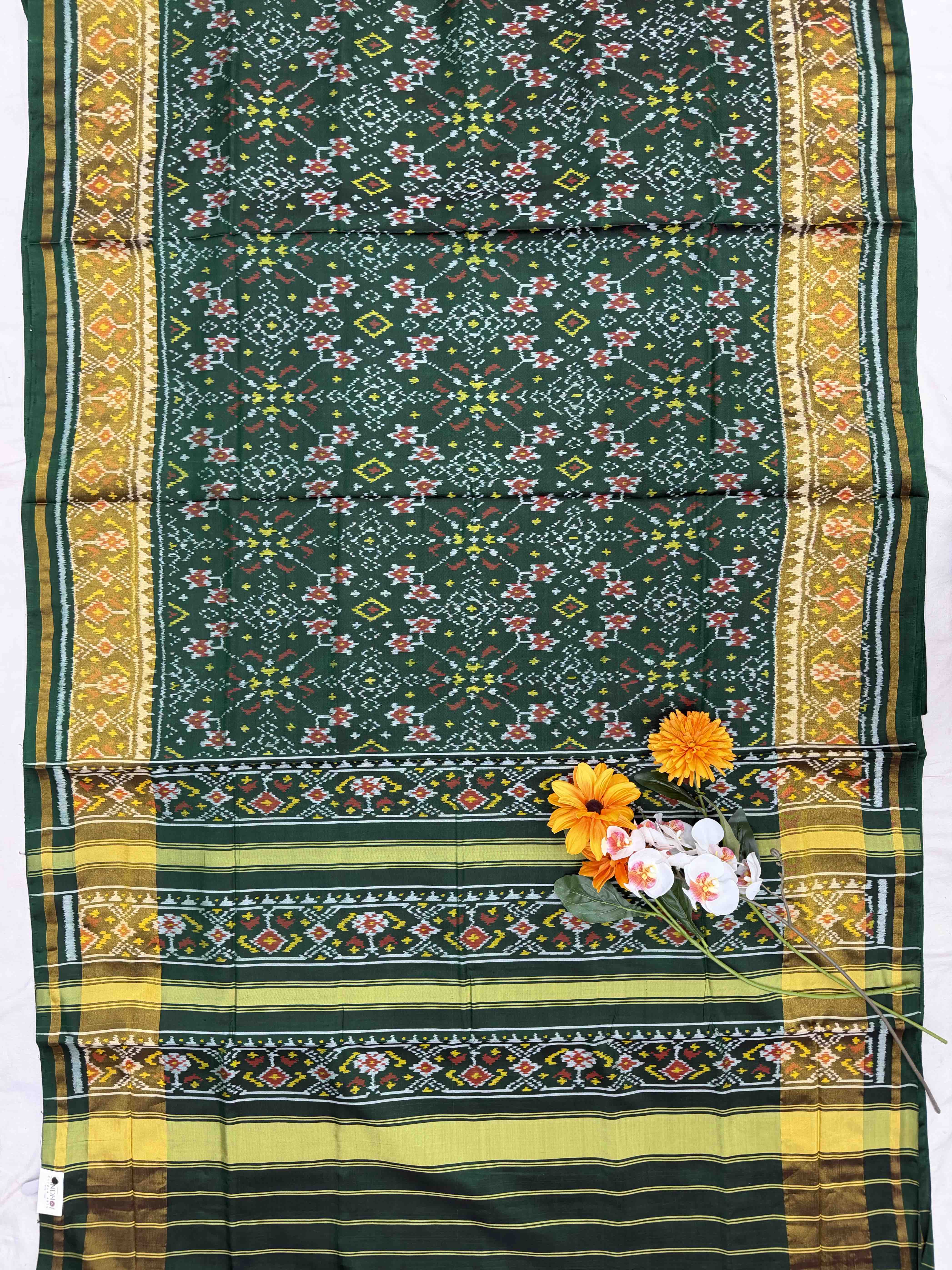 Green Navaratan Rajkot Patola Saree