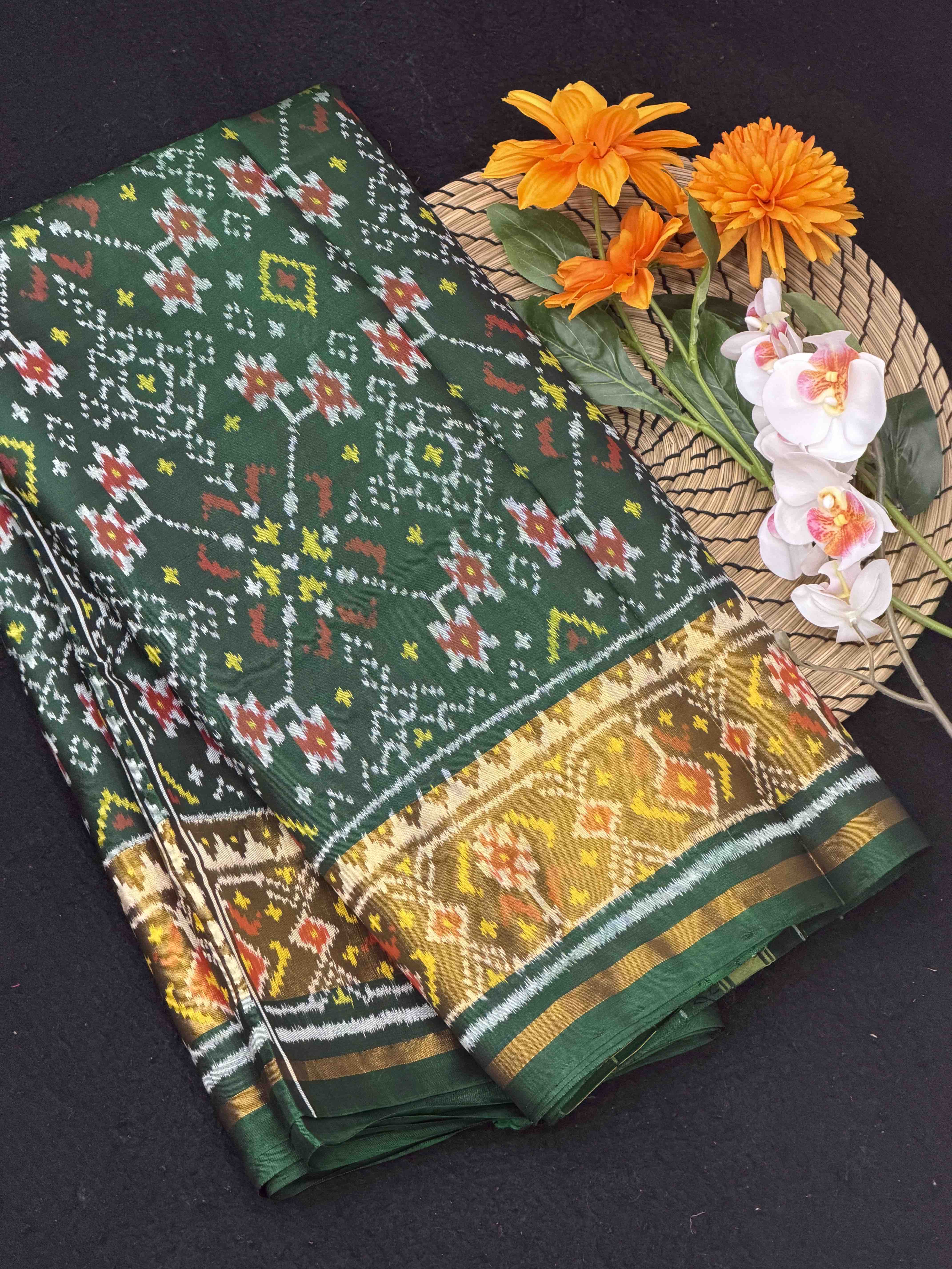 Green Navaratan Rajkot Patola Saree