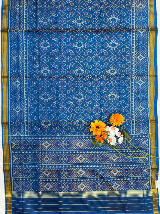 Cobalt blue Manekchawk Rajkot Patola Saree