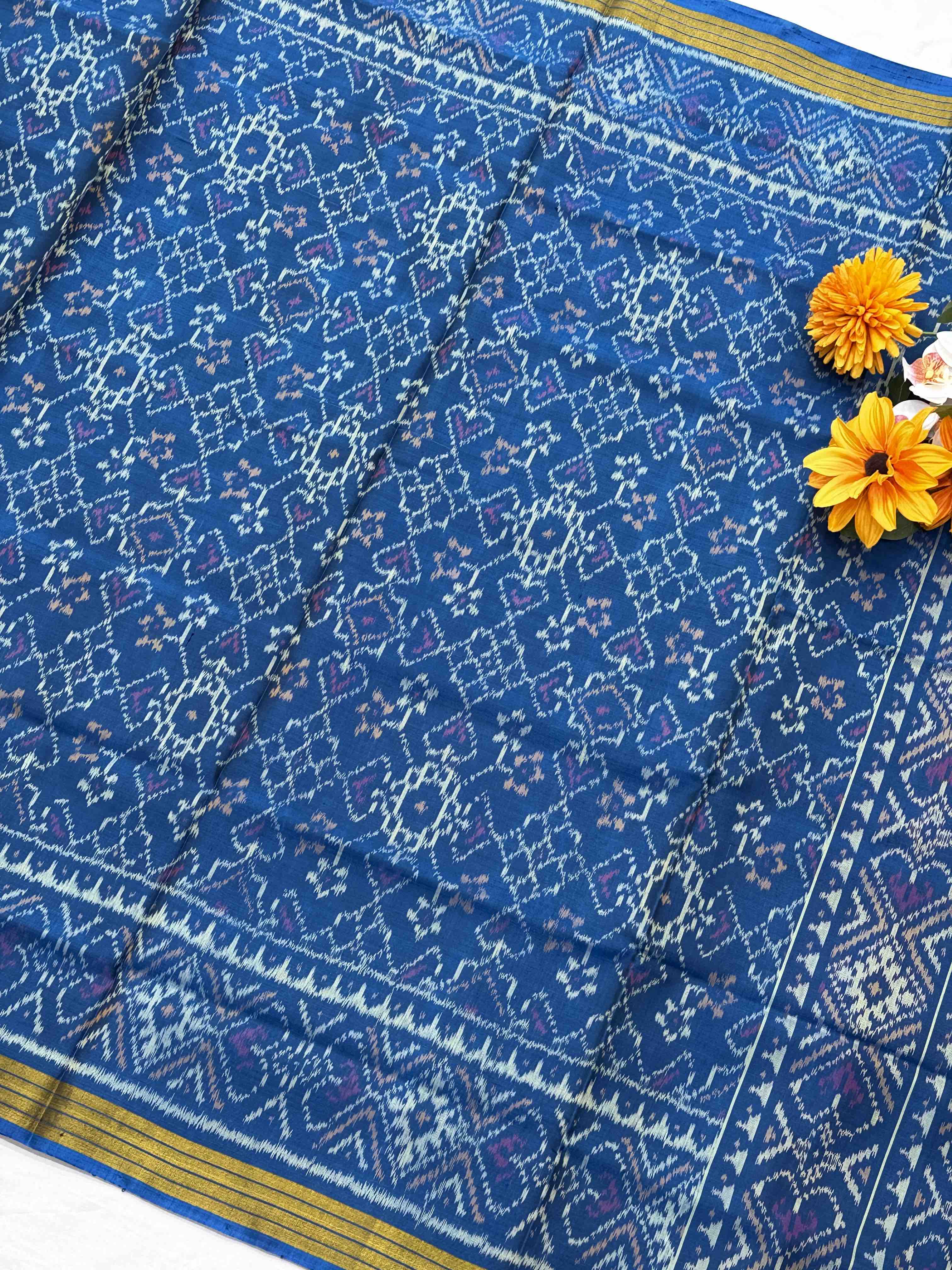 Cobalt blue Manekchawk Rajkot Patola Saree
