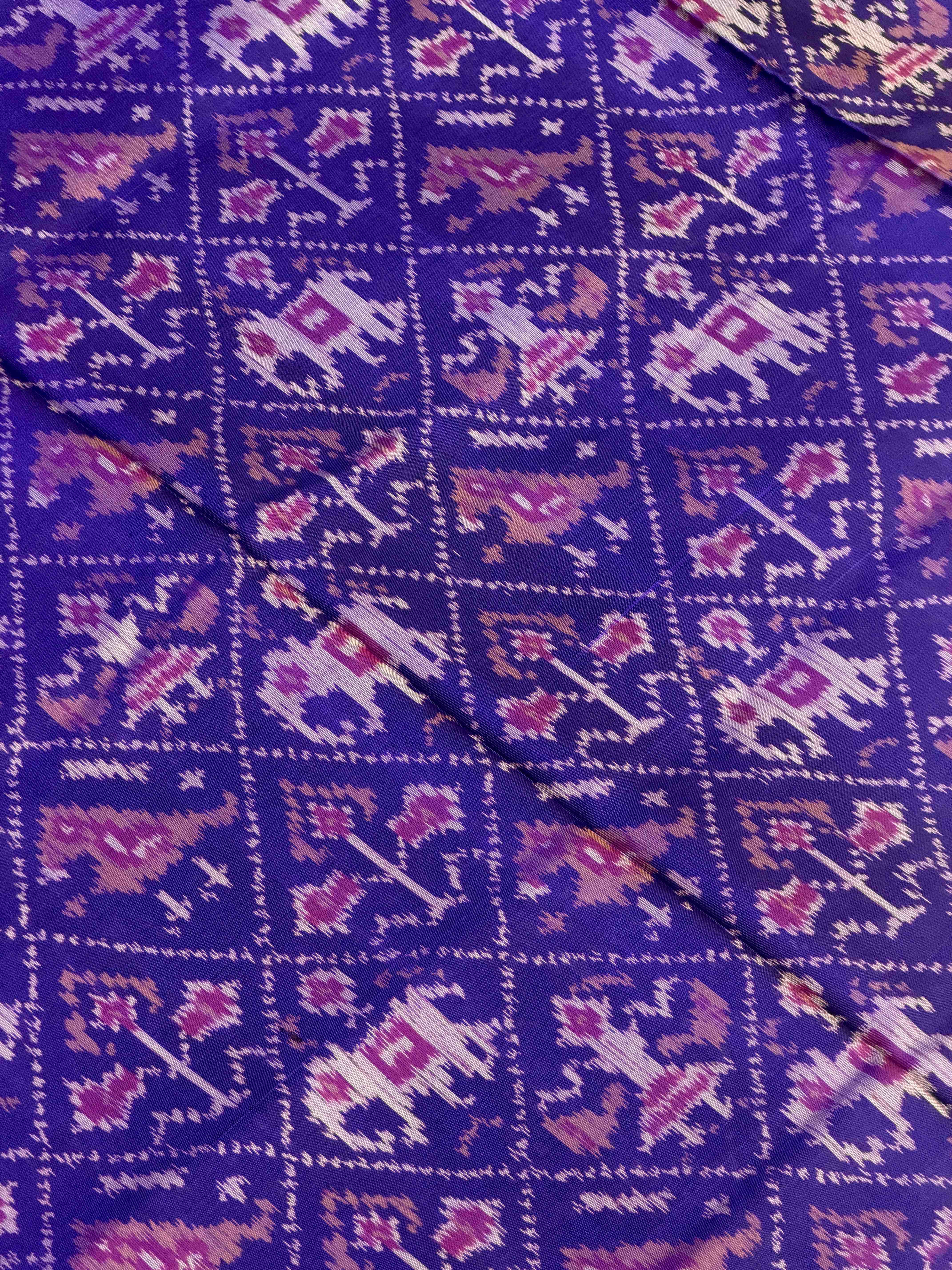 Blue Tissue Border Rajkot Patola Saree