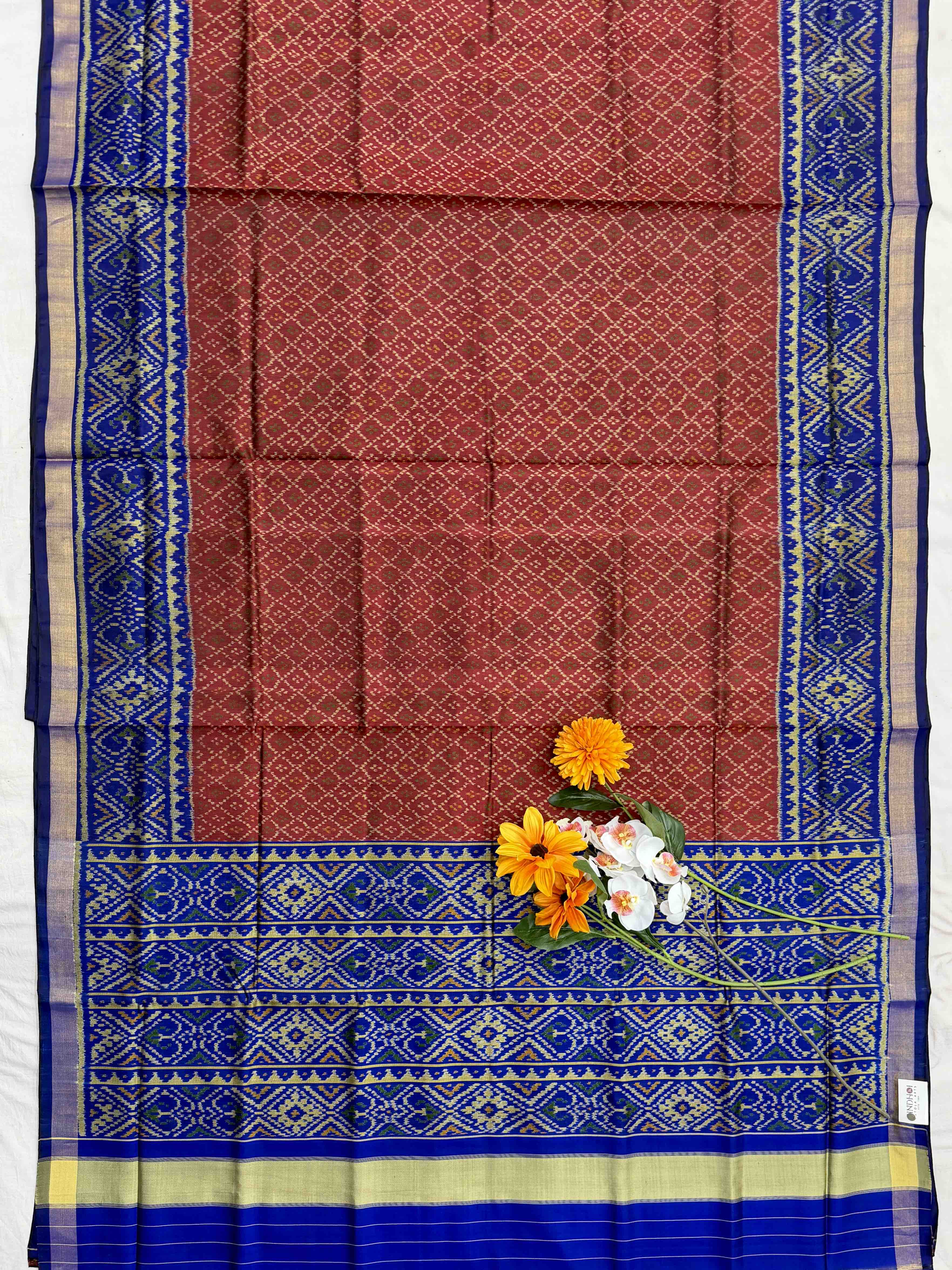 Maroon & Blue Daliya Bhat Rajkot Patola Saree
