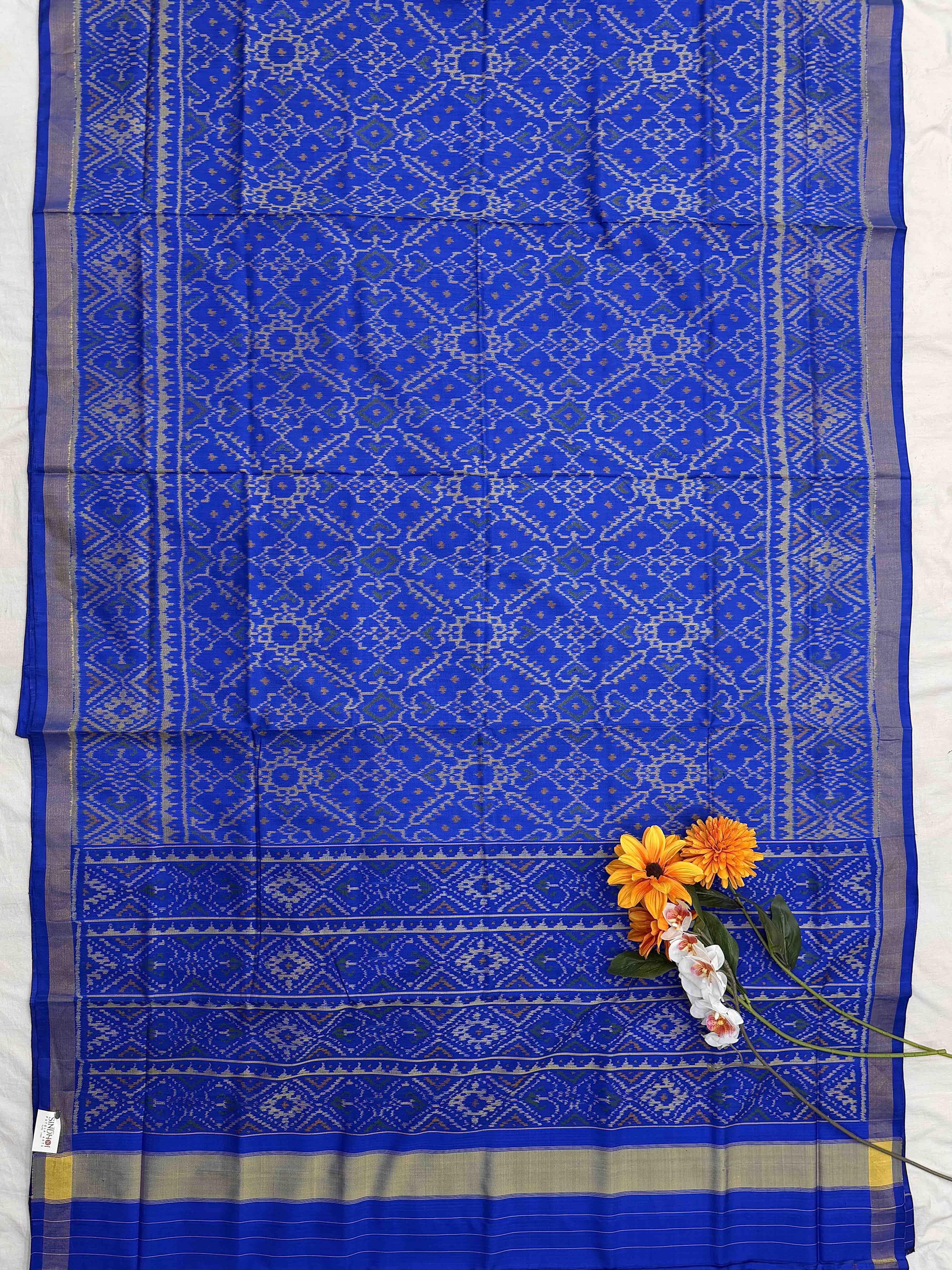 Electric blue Manekchawk Rajkot Patola Saree