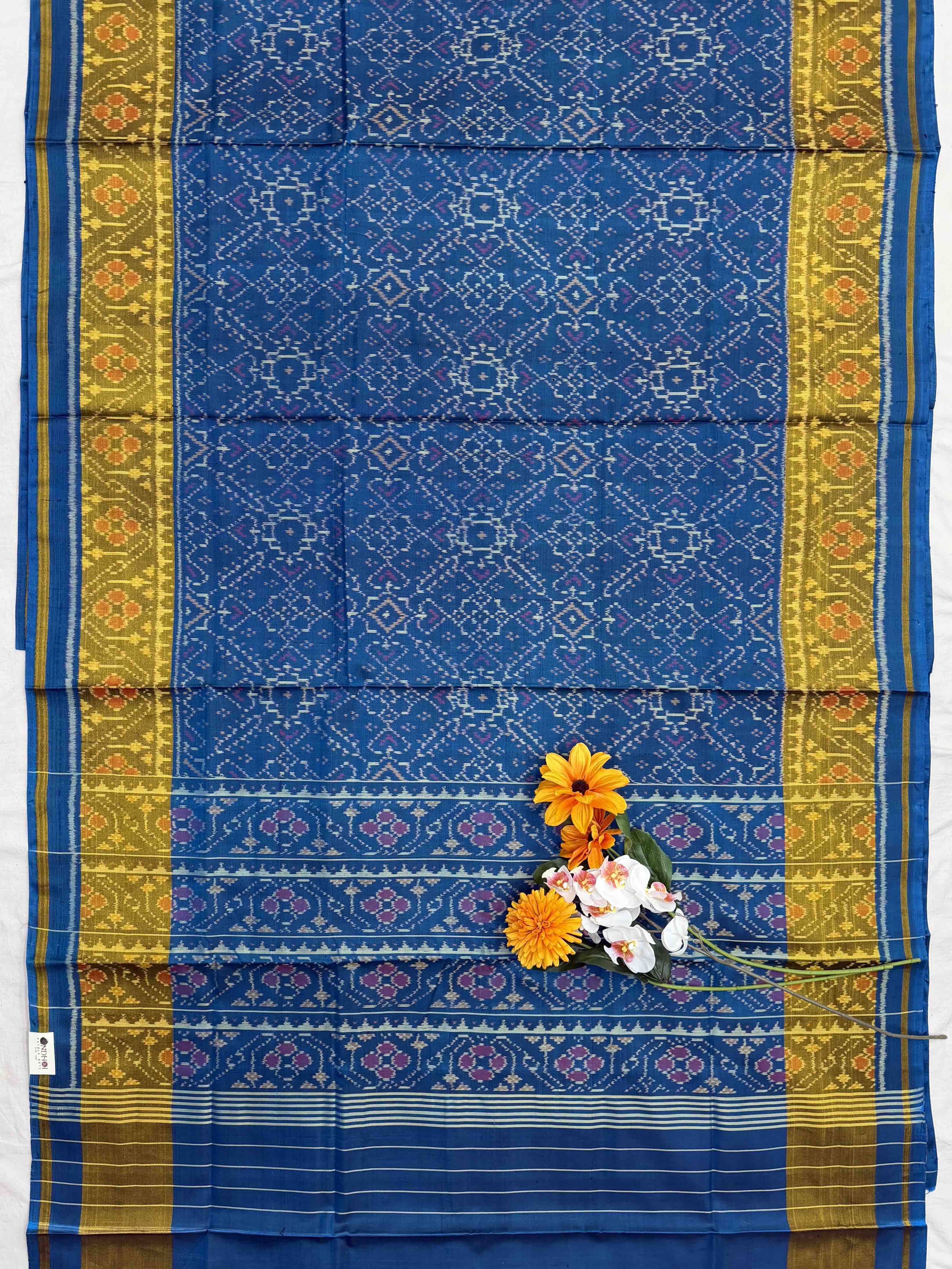 Steel Blue Manekchawk Rajkot Patola Saree