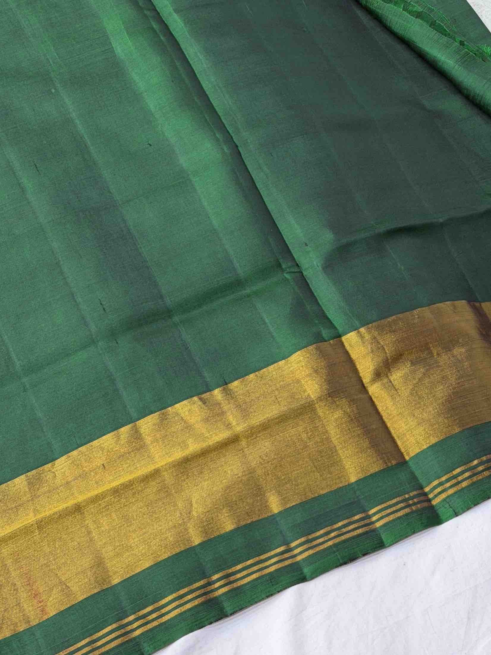 Green Navaratan tissue border patola saree