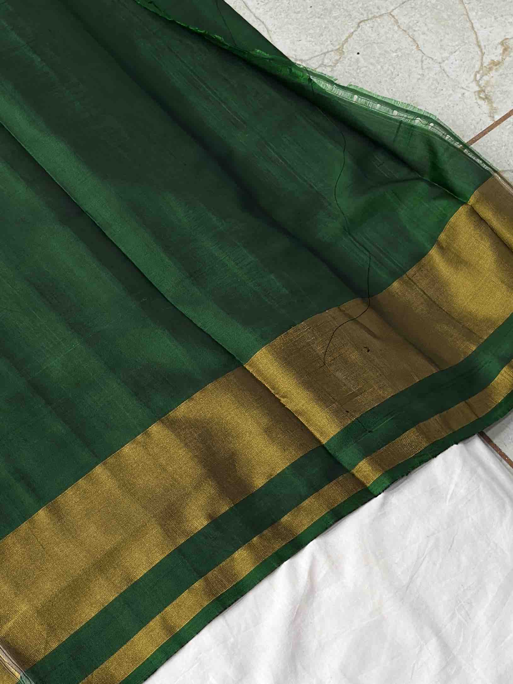 Green tissue border panchanda rajkot patola saree