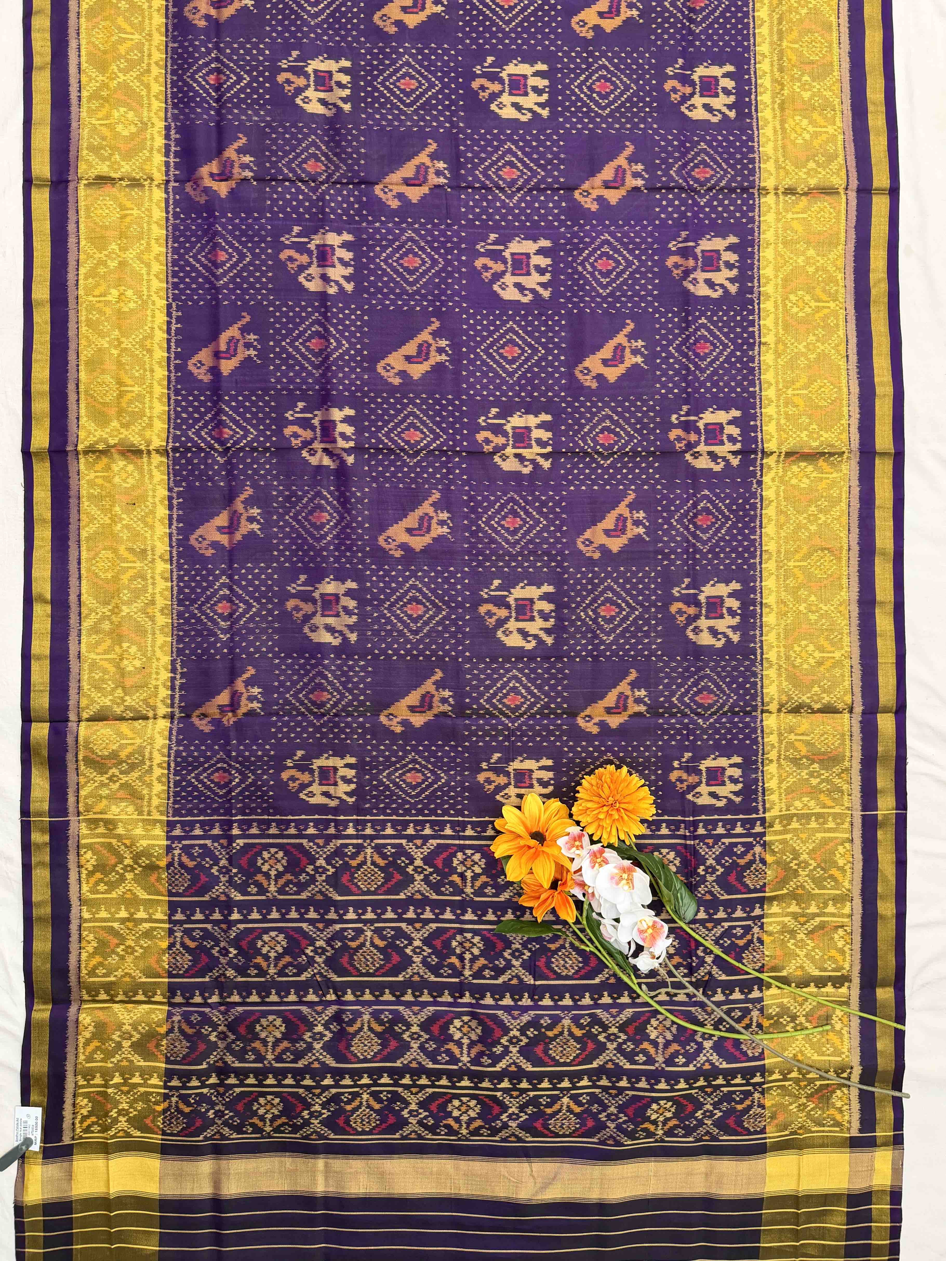 Dark purple Narikunj Bandhani Rajkot Patola Saree