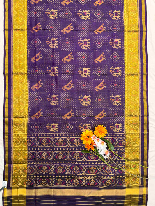 Dark purple Narikunj Bandhani Rajkot Patola Saree