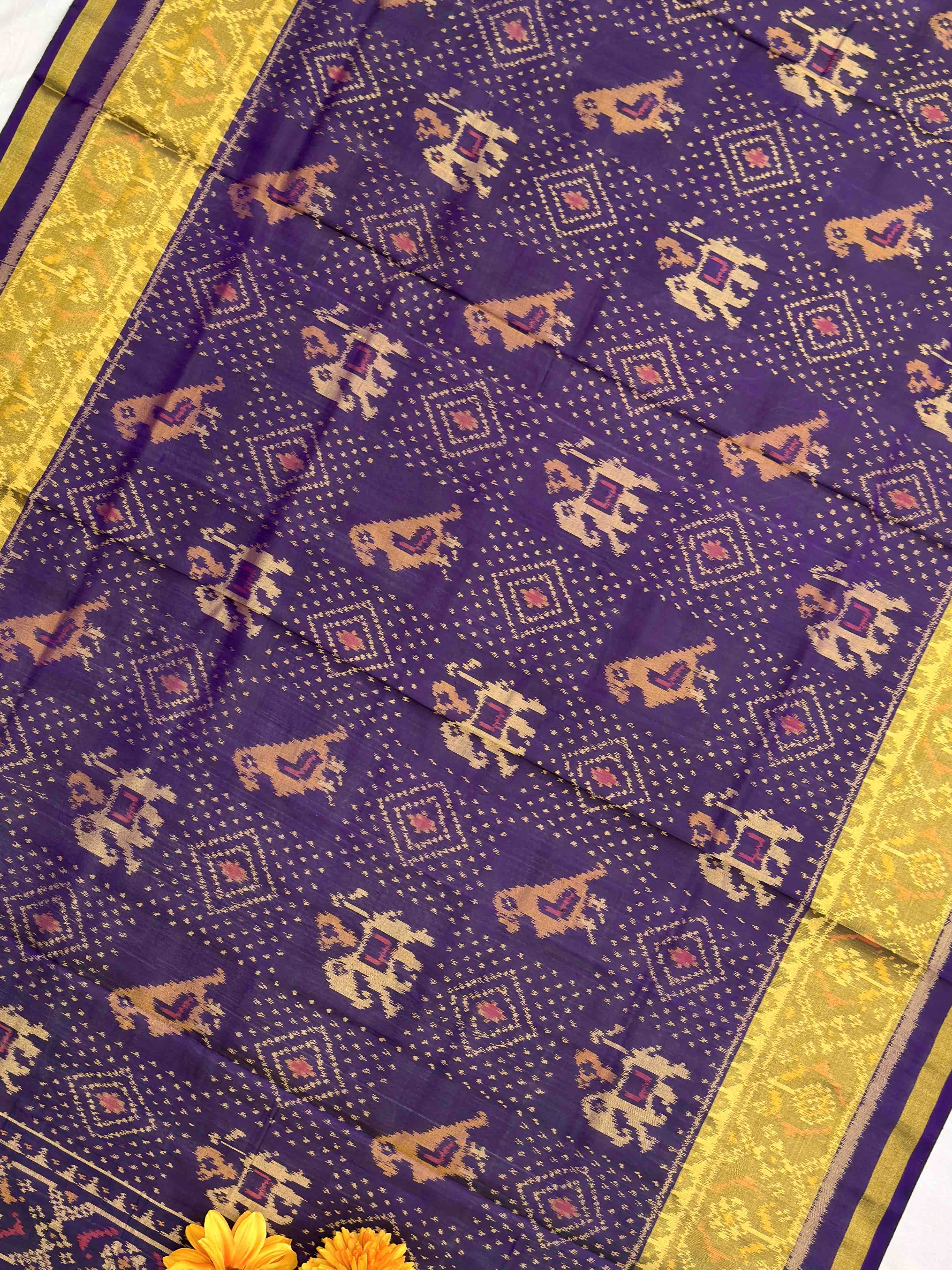 Dark purple Narikunj Bandhani Rajkot Patola Saree