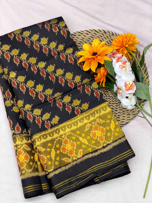 Black tissues border ambadal rajkot patola