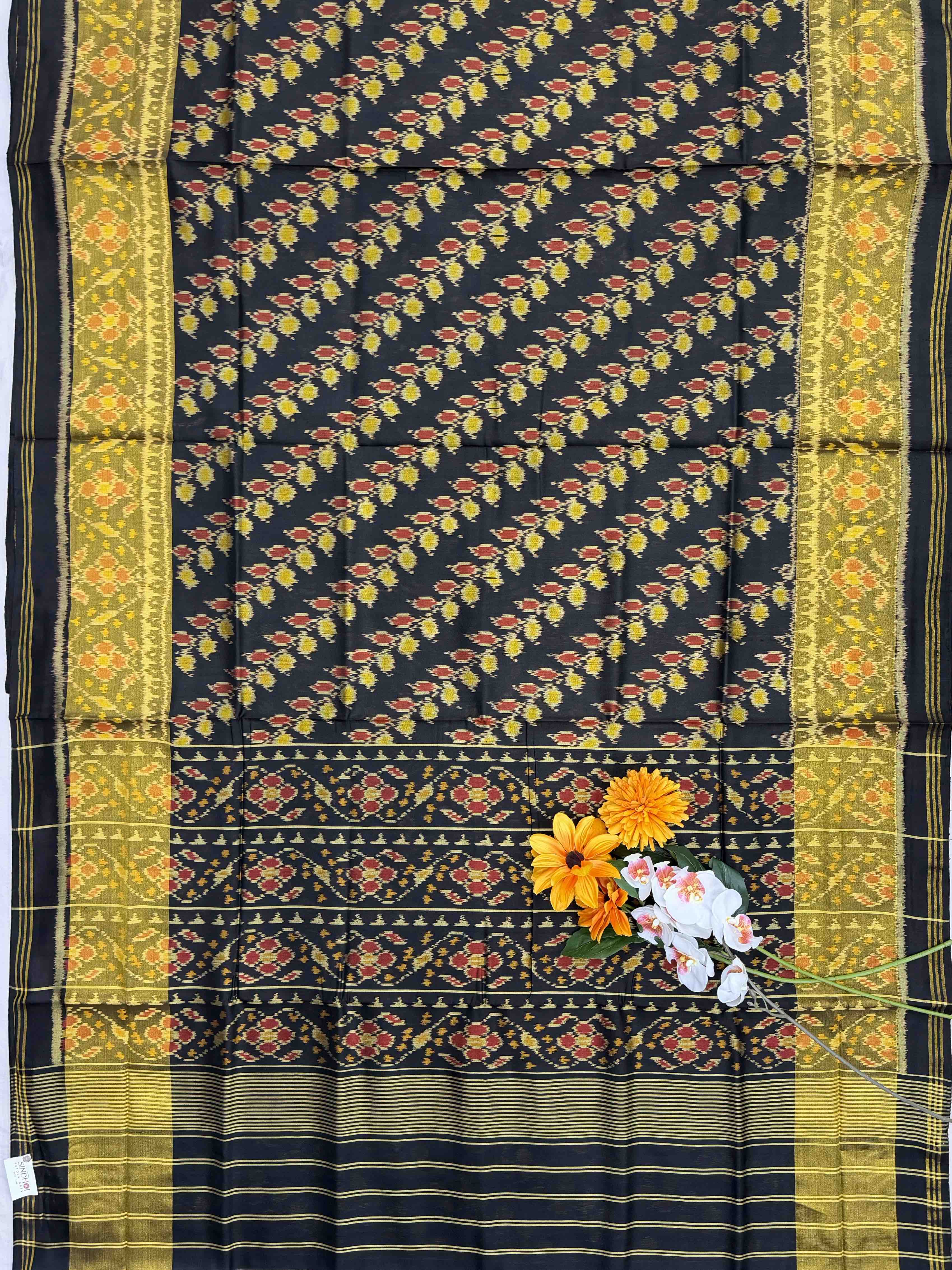 Black tissues border ambadal rajkot patola