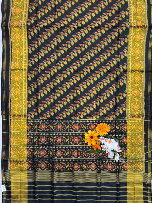 Black tissues border ambadal rajkot patola