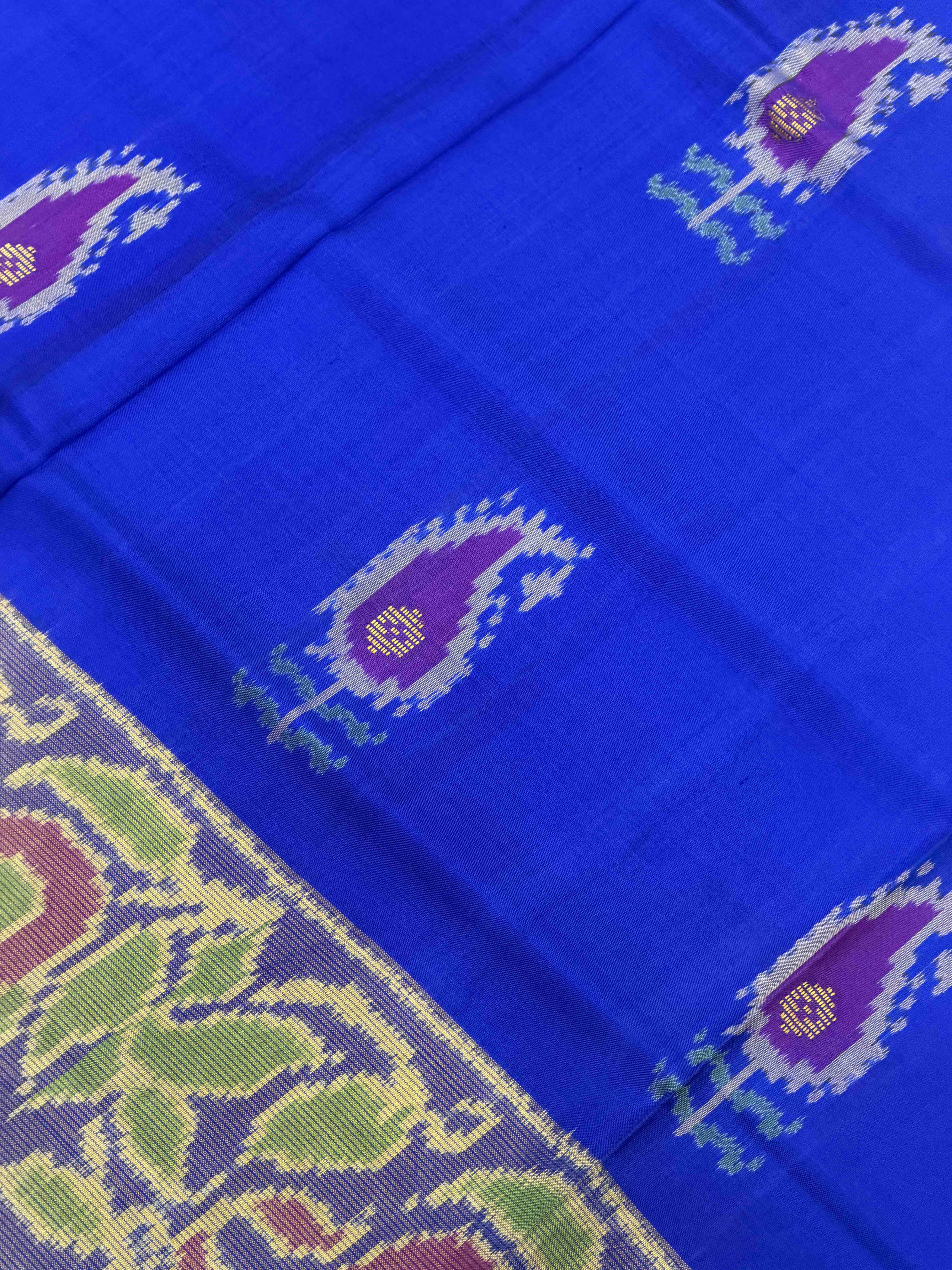 Electric Blue Mango zari butto rajkot Patola Saree