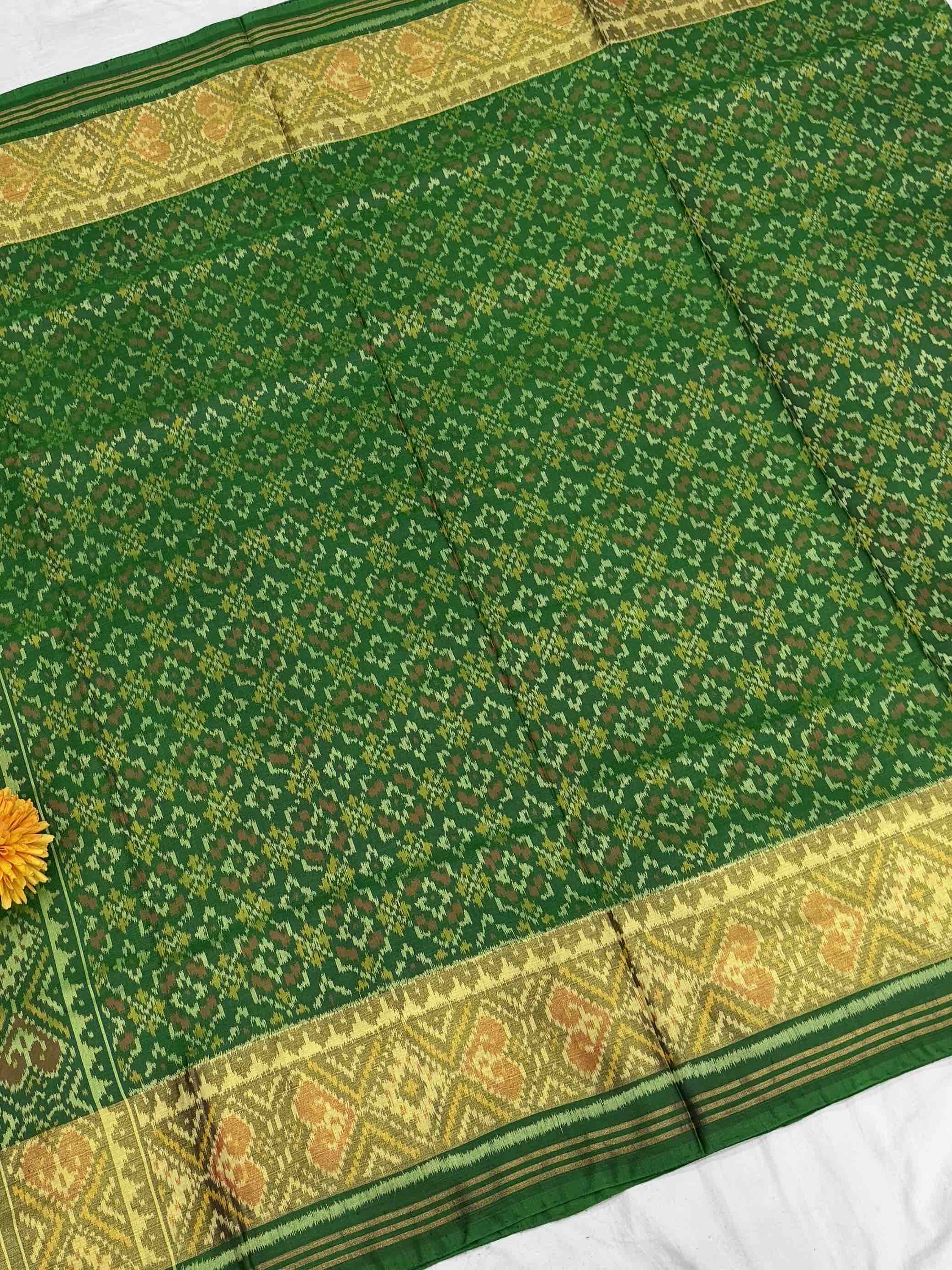 Green button ful design Rajkot Patola Saree
