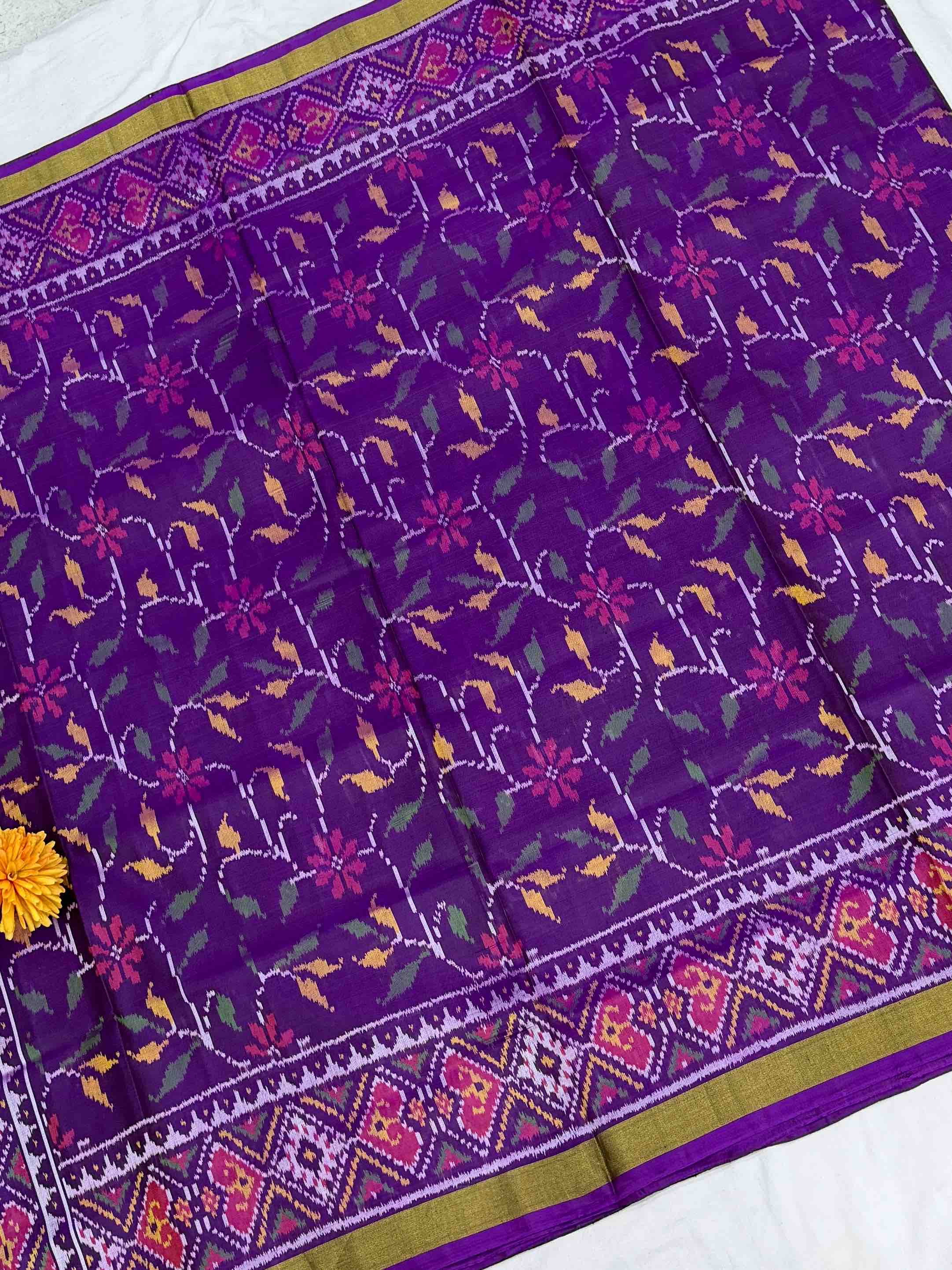 Purple creeper Design Rajkot Patola Saree