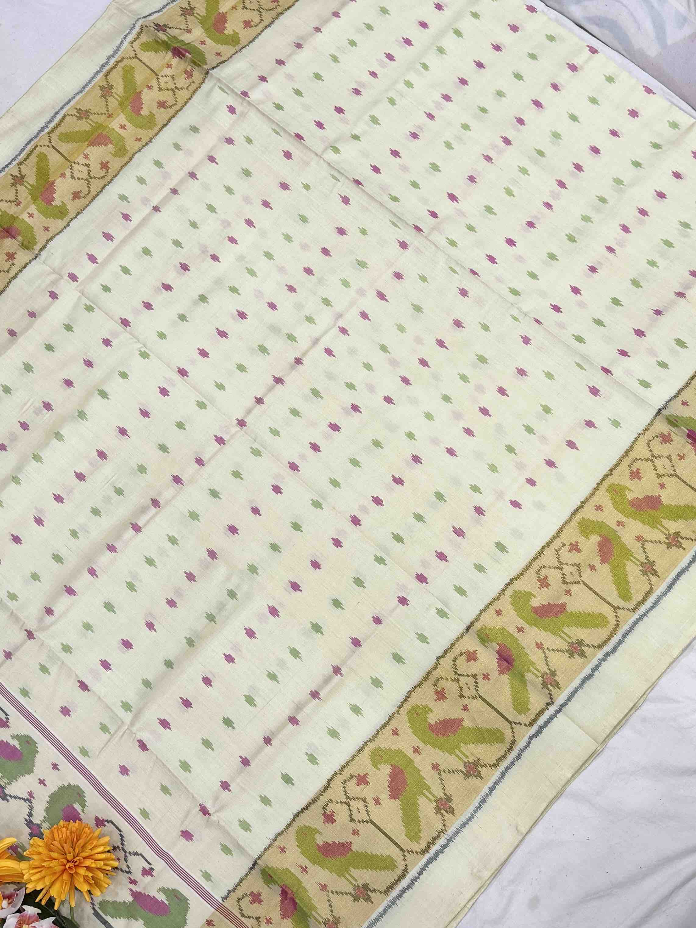 Off white designer Patola saree