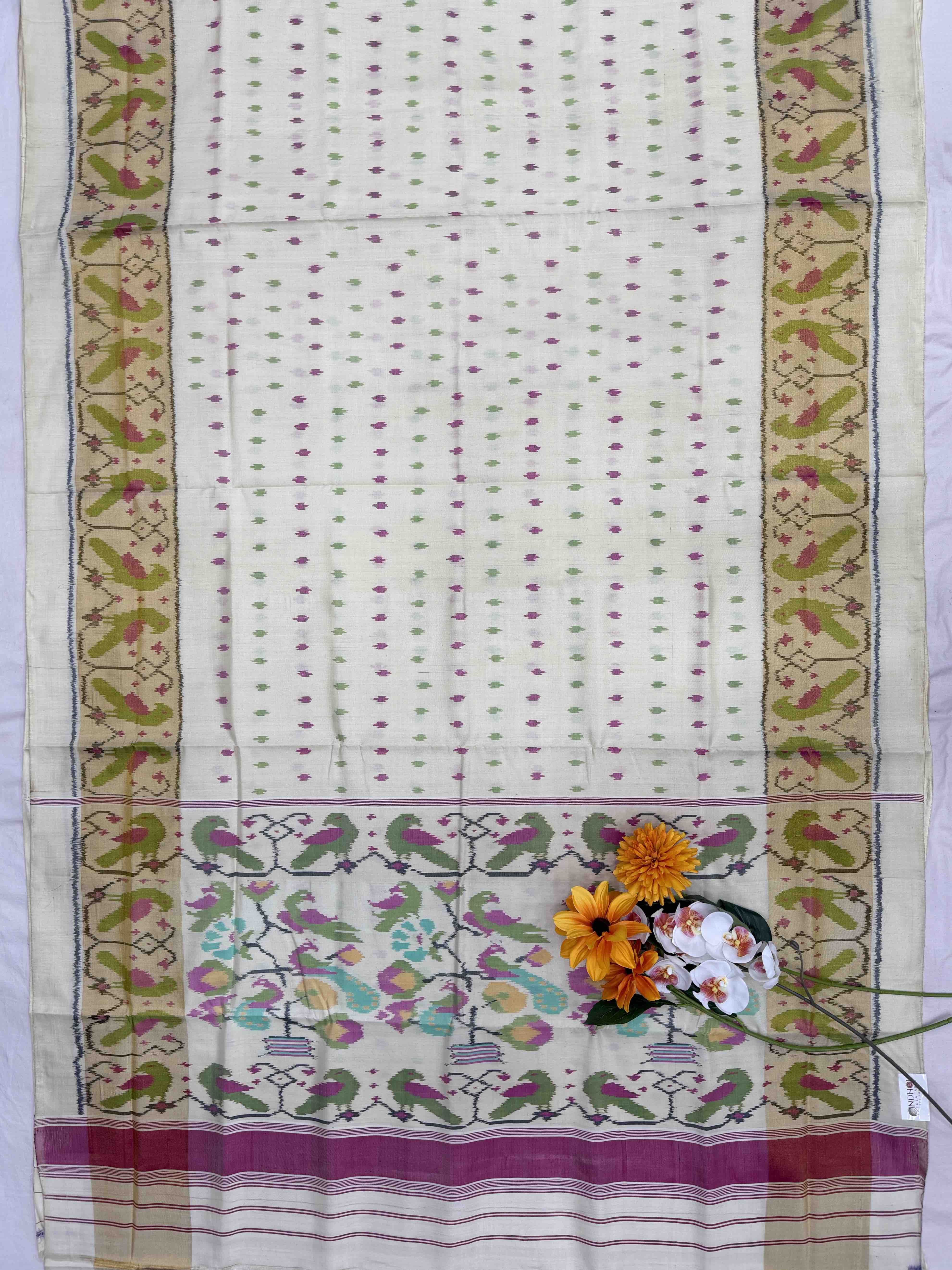 Off white designer Patola saree