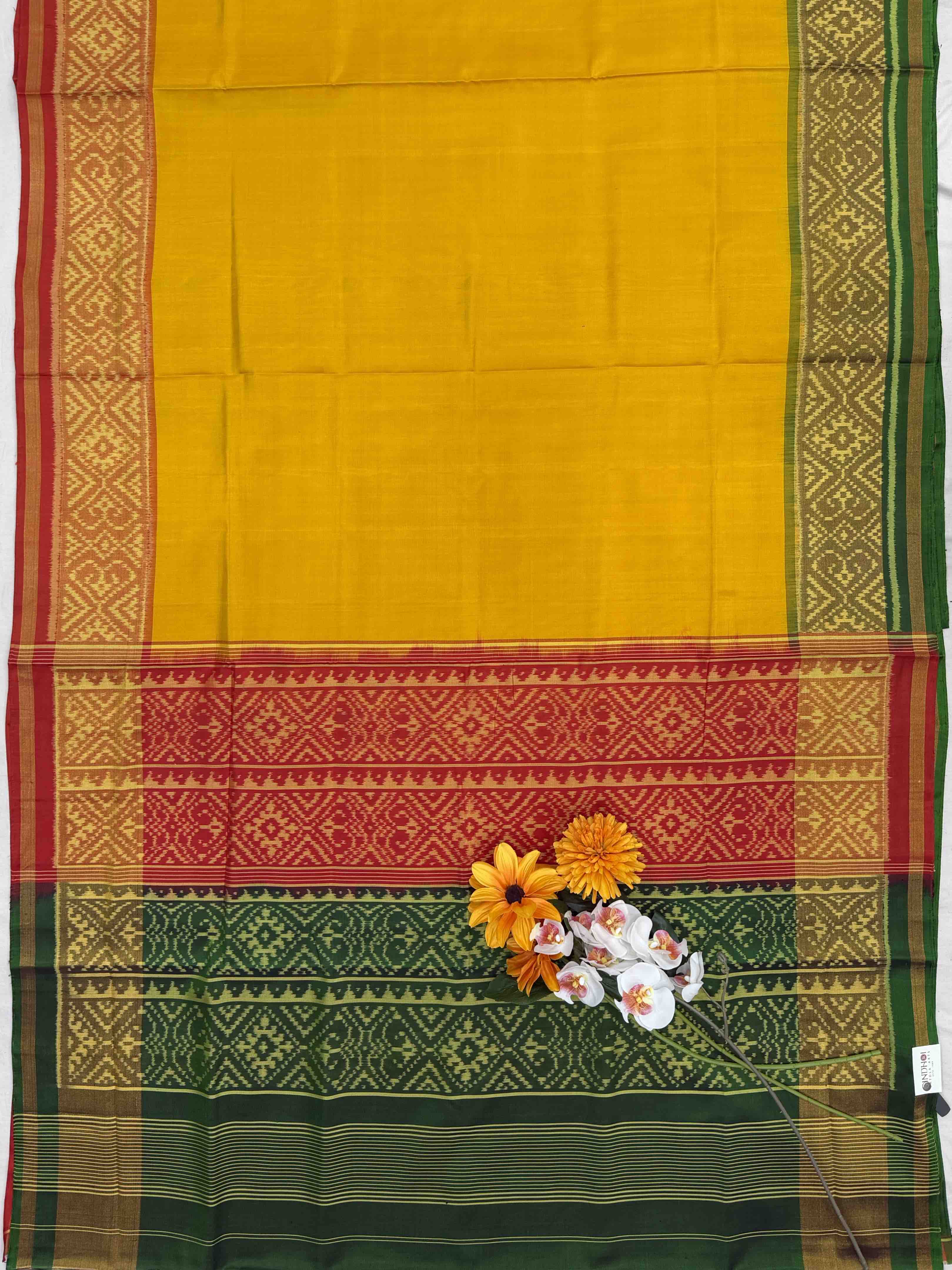Ganga Jamuna Plain Gala border Patola saree