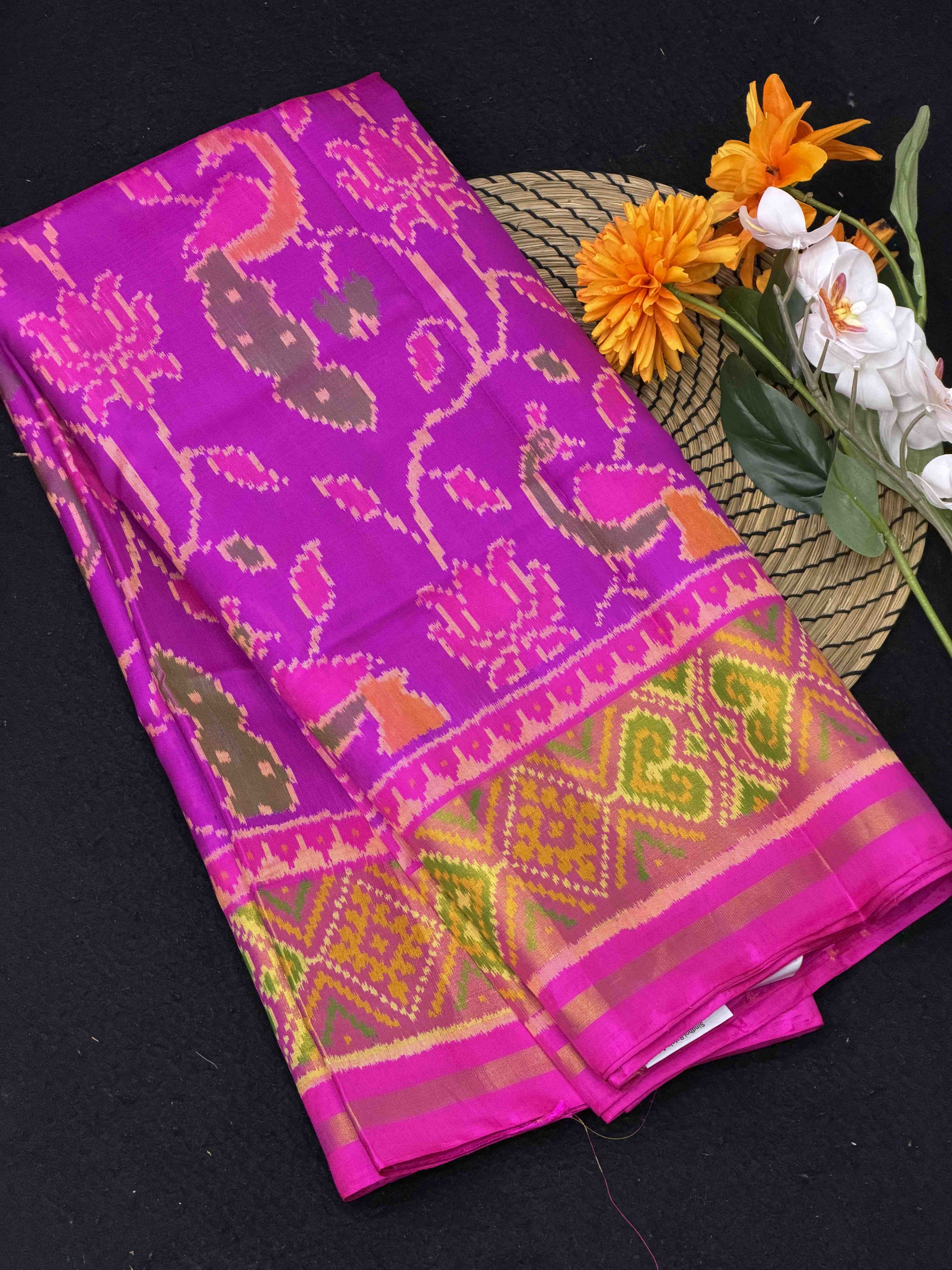Pink & purple Designer Patola Saree