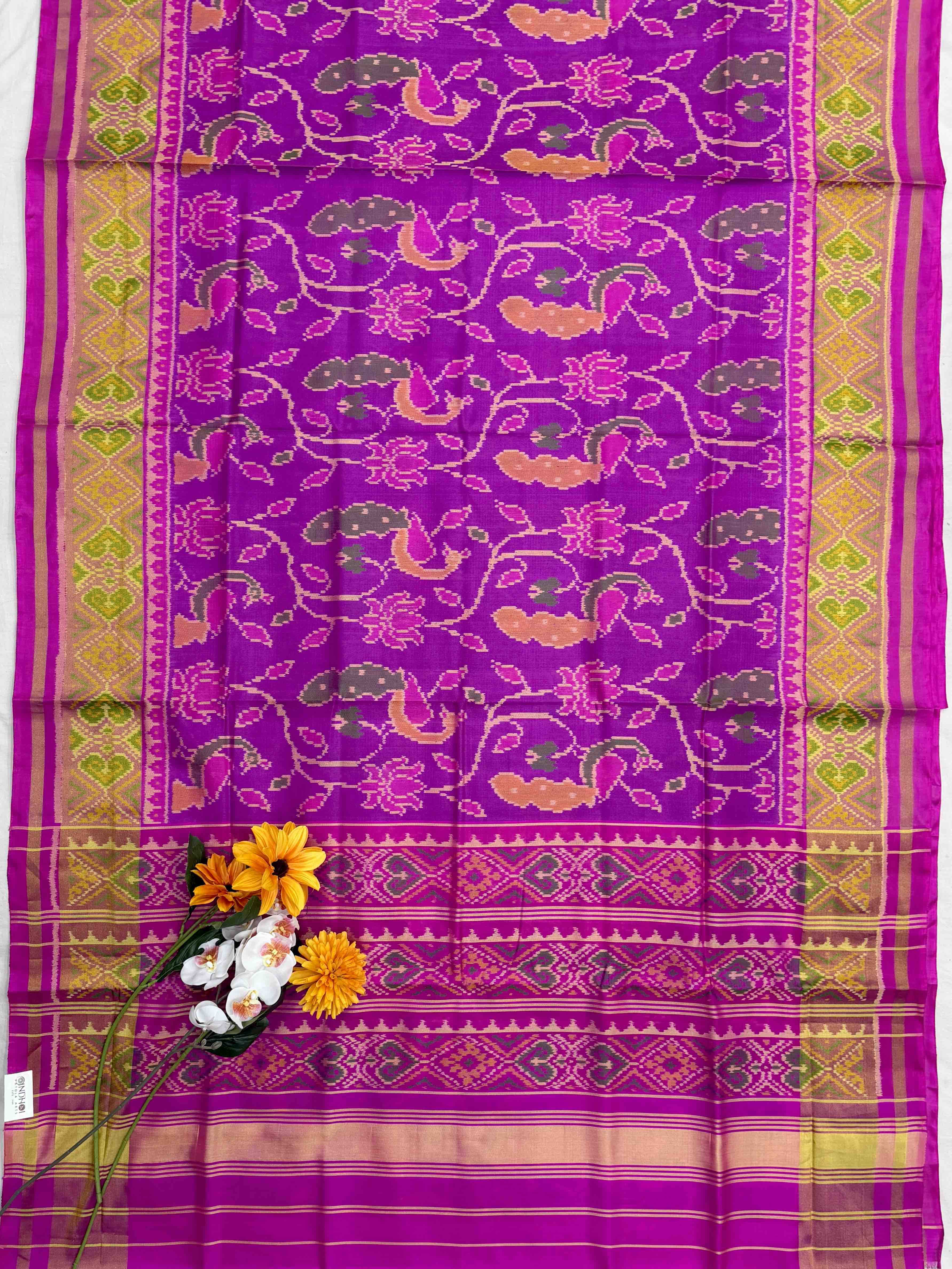 Pink & purple Designer Patola Saree