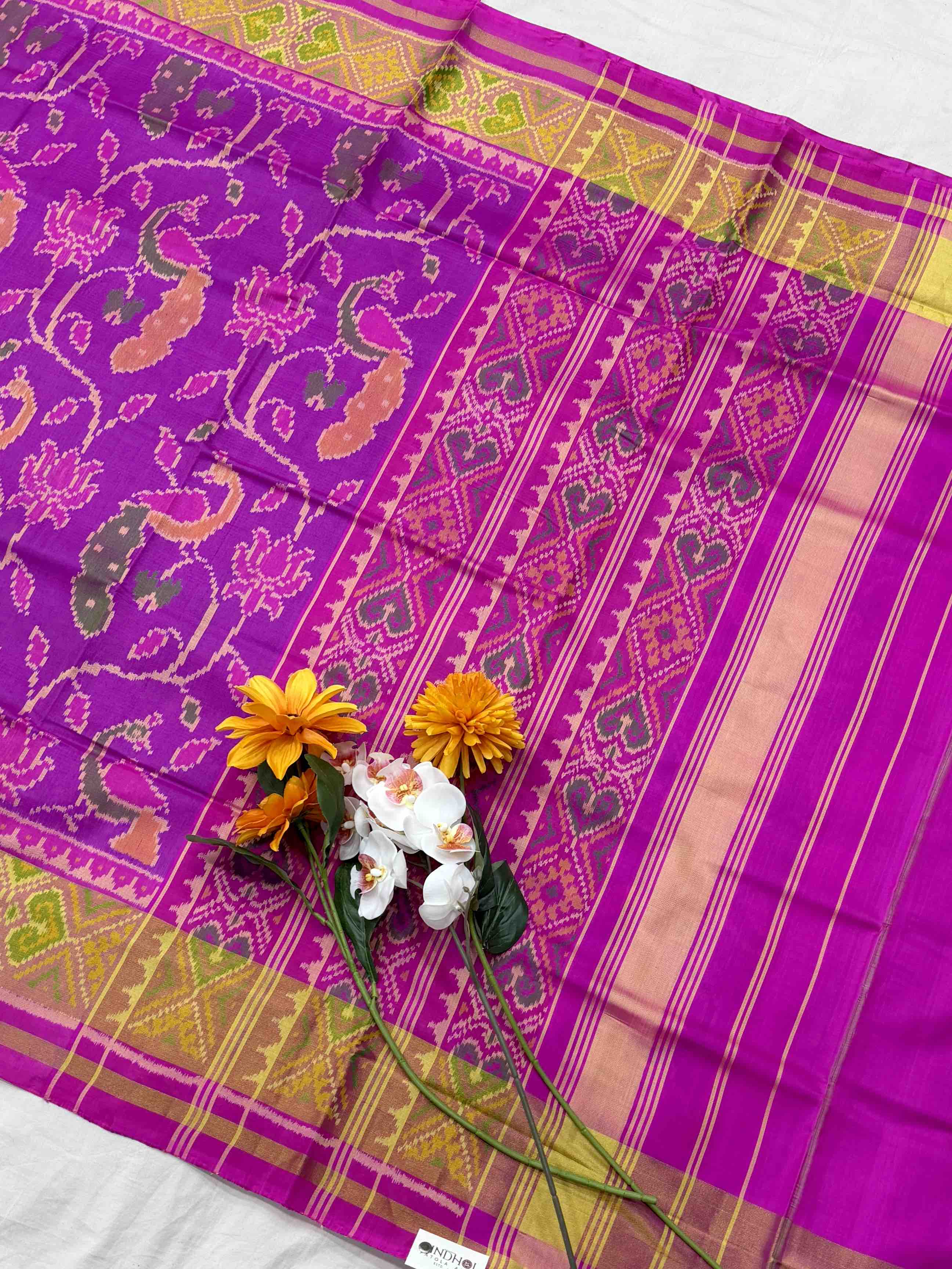 Pink & purple Designer Patola Saree